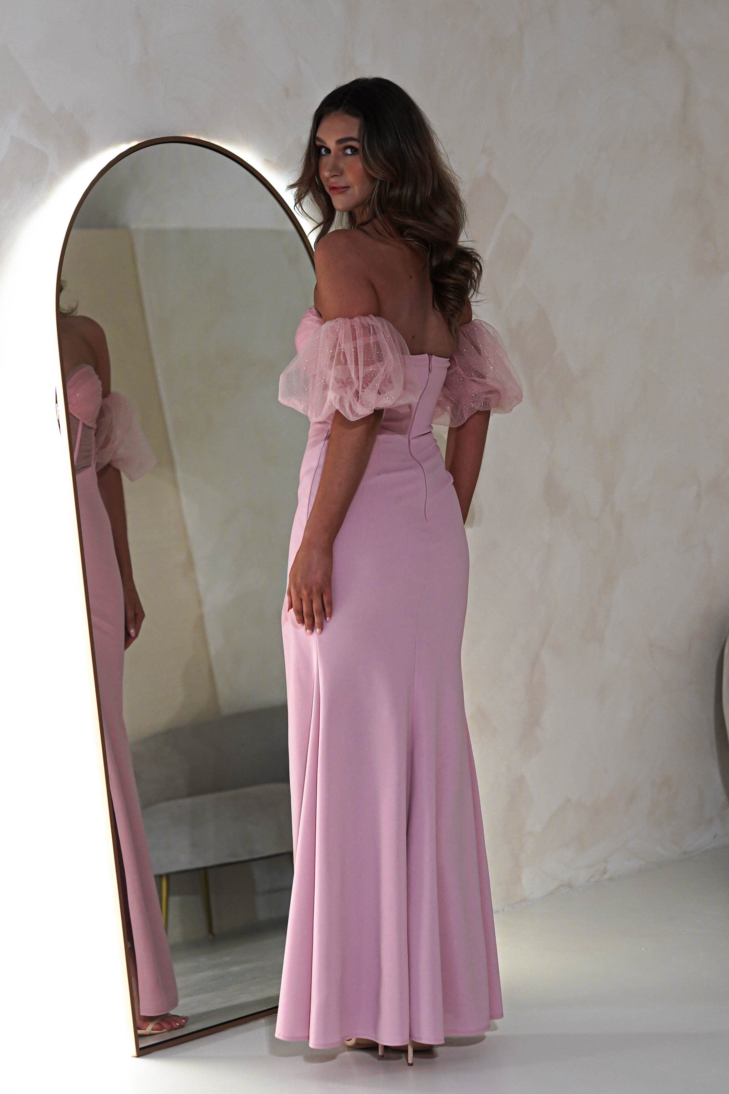Kenna Balloon Sleeve Gown | Pink - Oh Hello Clothing