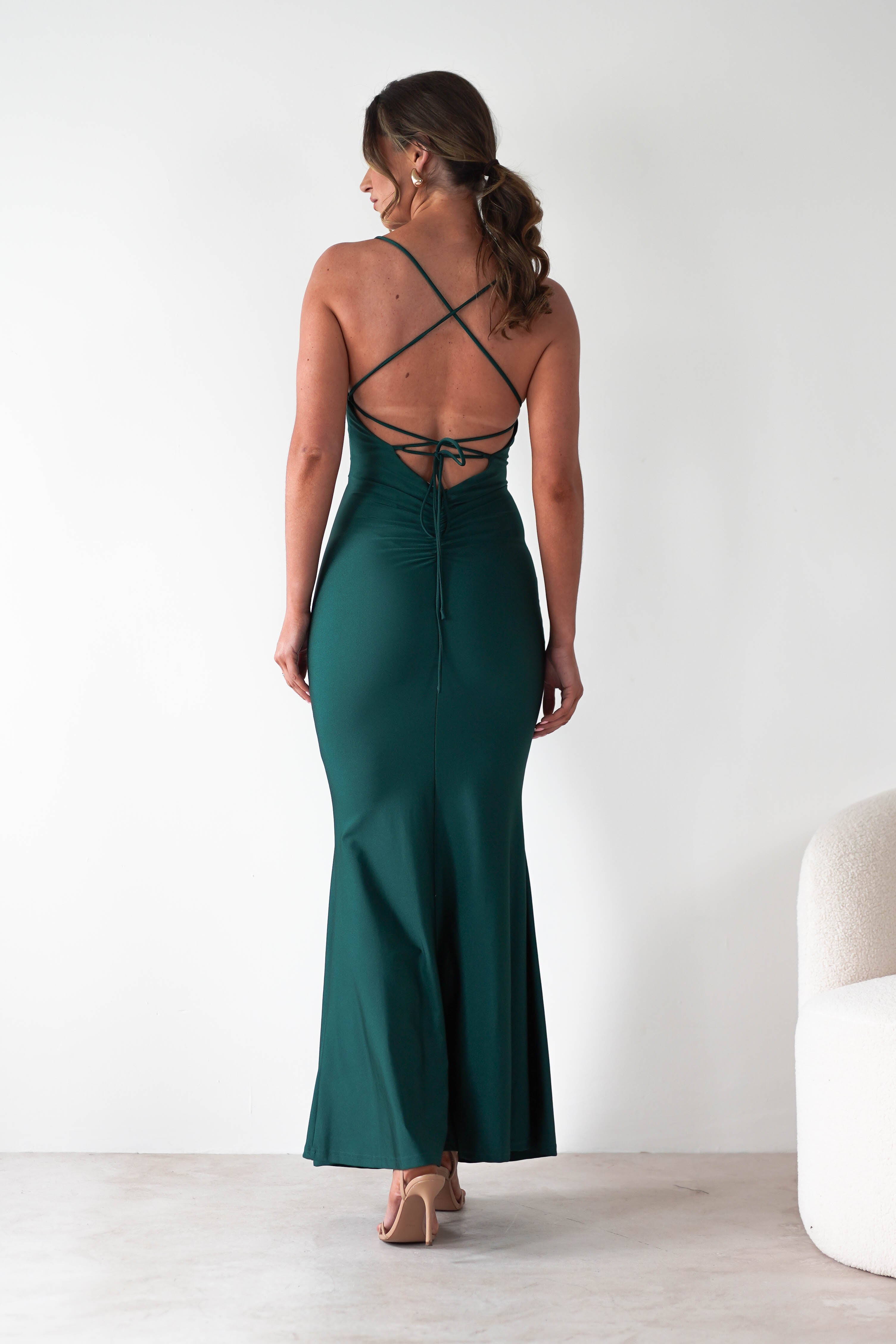 Monette Bodycon Maxi Gown | Emerald Green | Oh Hello Clothing | XS (6)