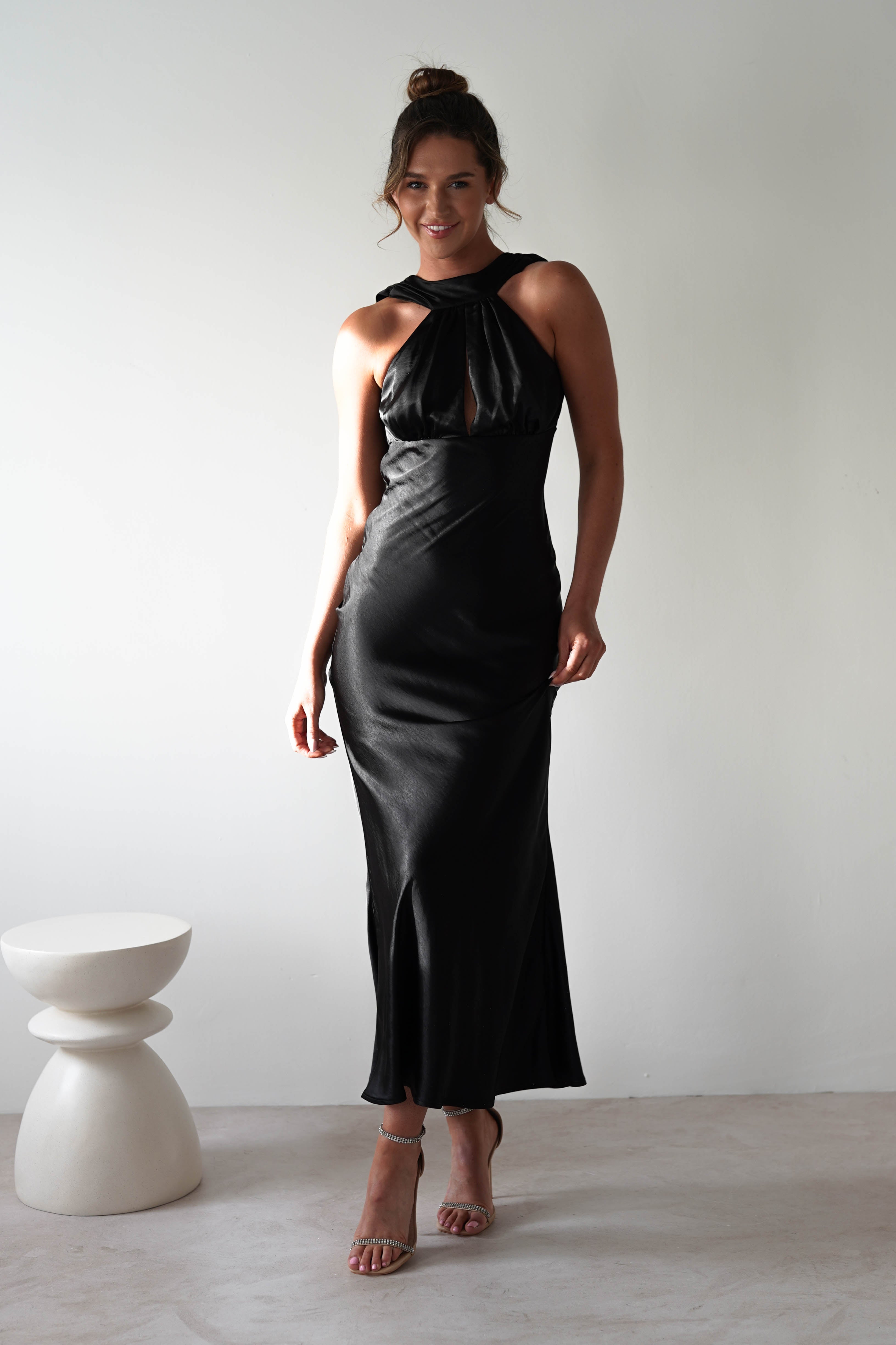 Lauryn Halter Neck Maxi Dress | Black - Oh Hello Clothing