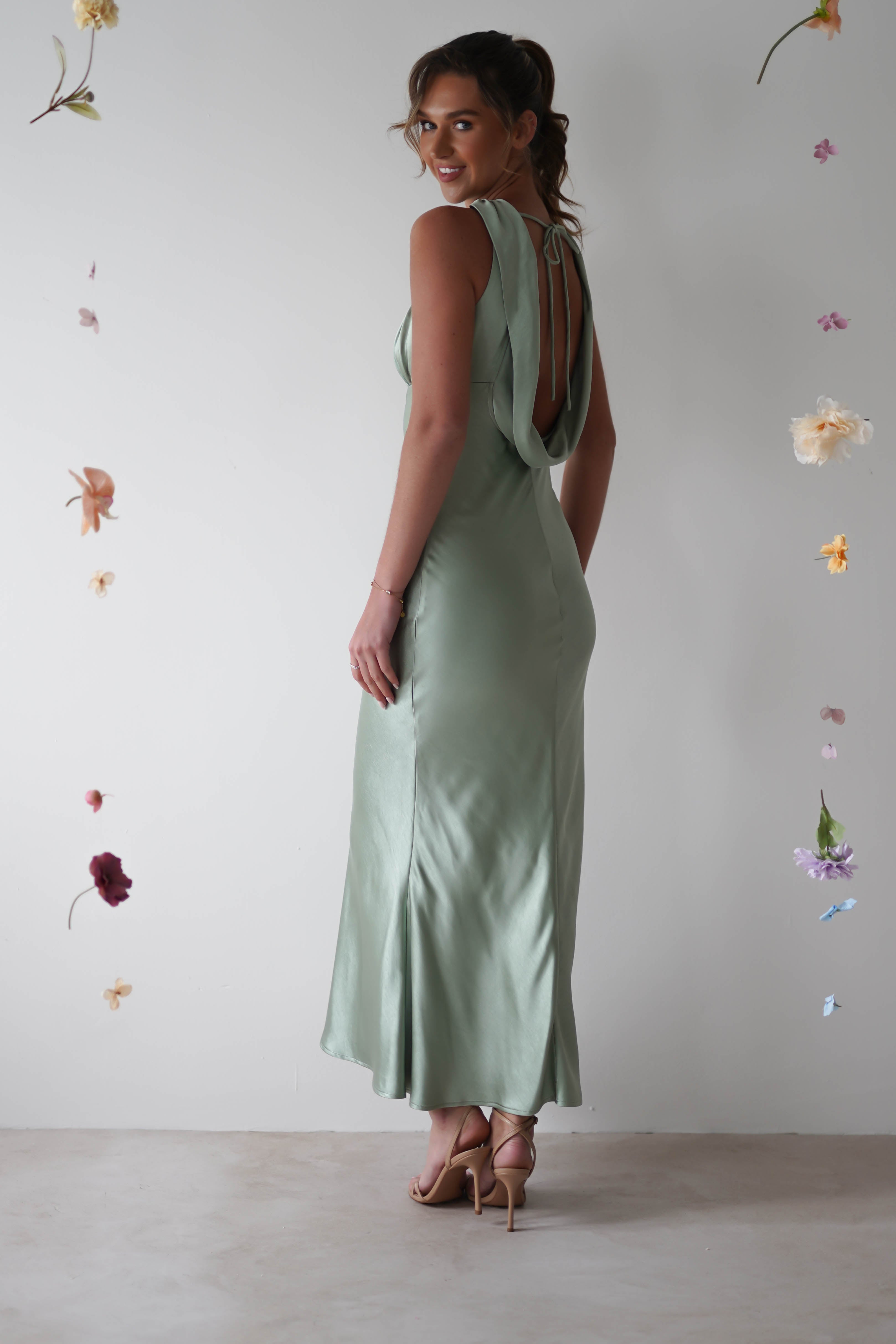 Lauryn Halter Neck Maxi Dress | Sage - Oh Hello Clothing