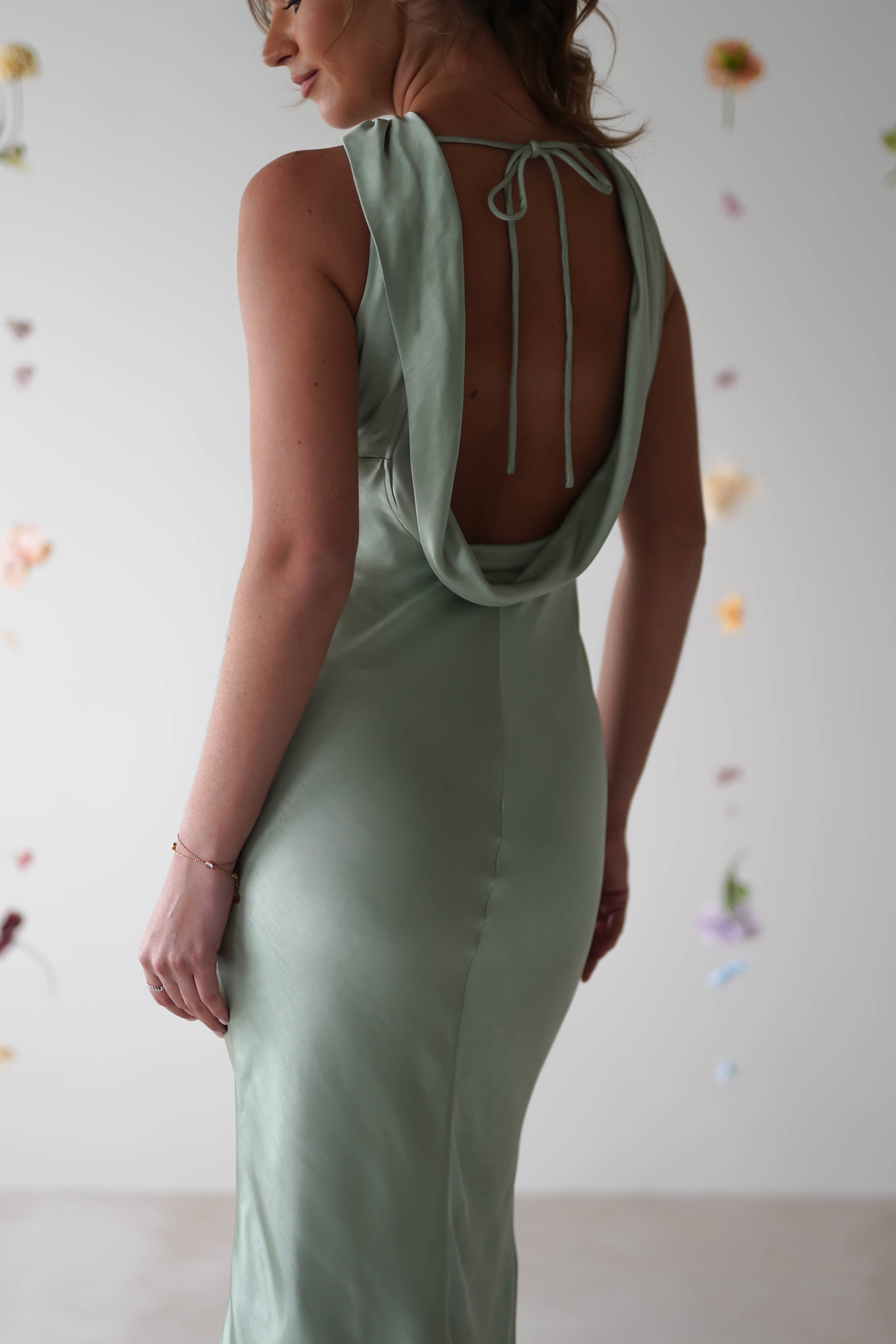 Lauryn Halter Neck Maxi Dress | Sage - Oh Hello Clothing