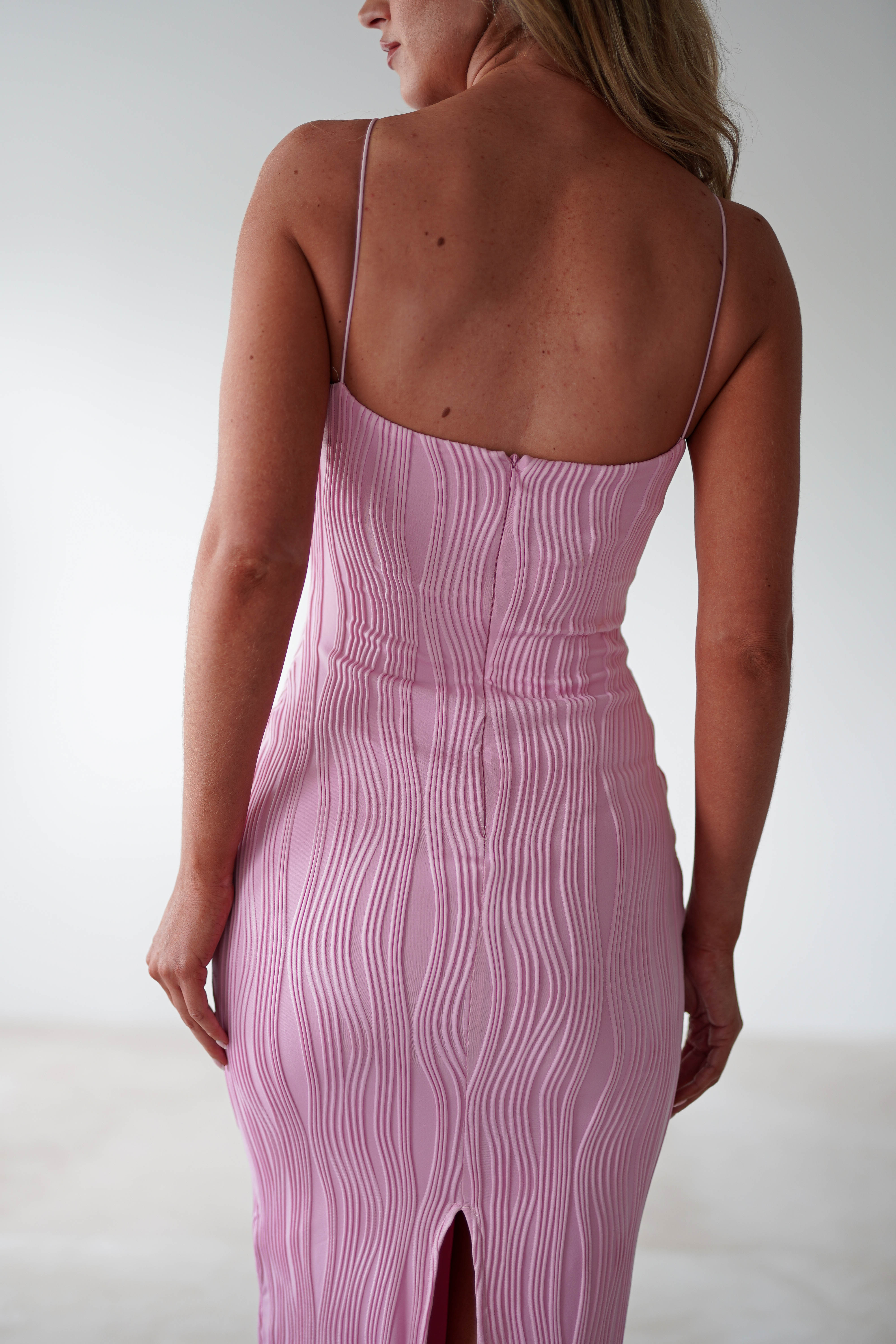 Brighton Textured Bodycon Midaxi Dress | Pink - Oh Hello Clothing
