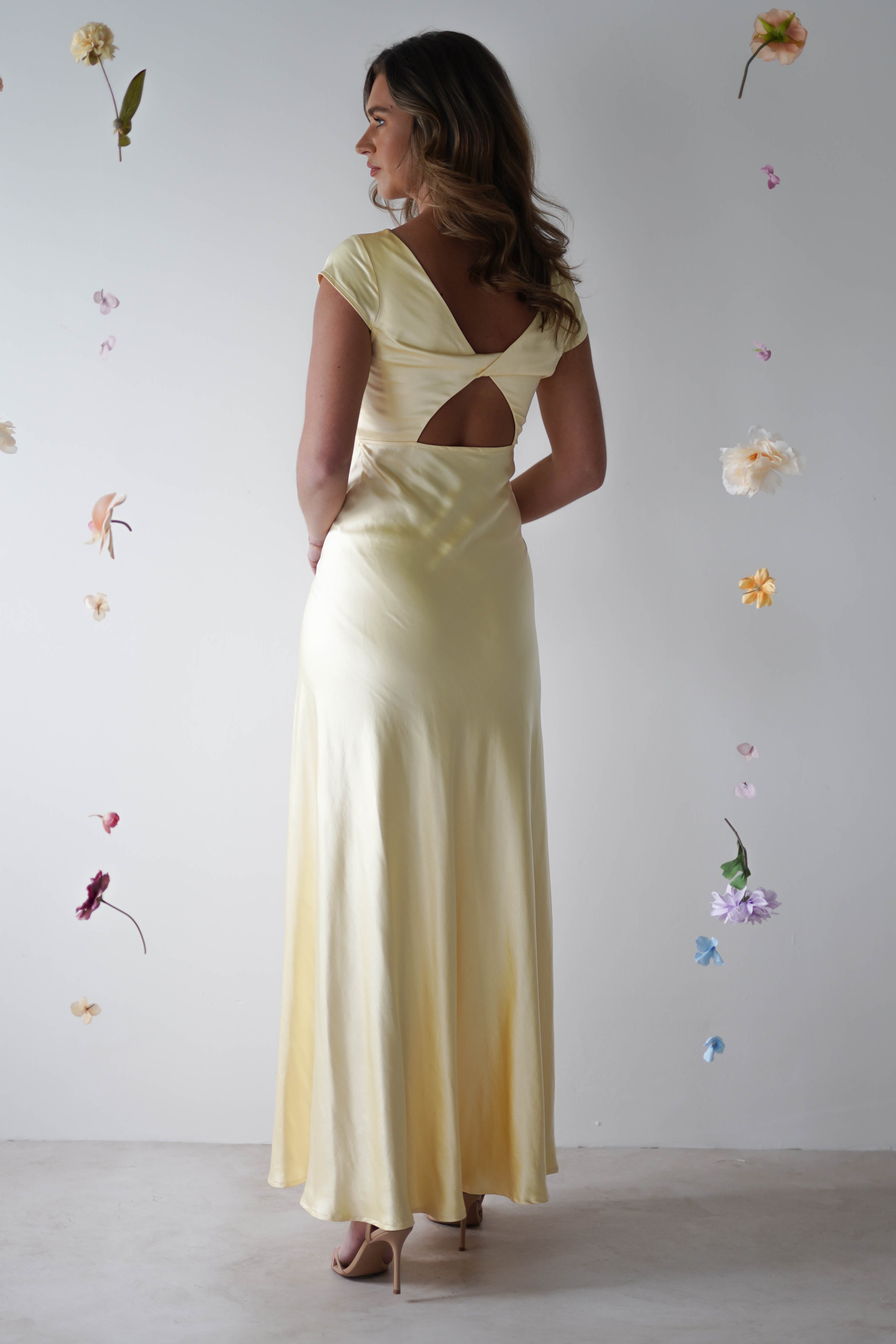 Ramona Soft Satin Maxi Dress | Yellow - Oh Hello Clothing