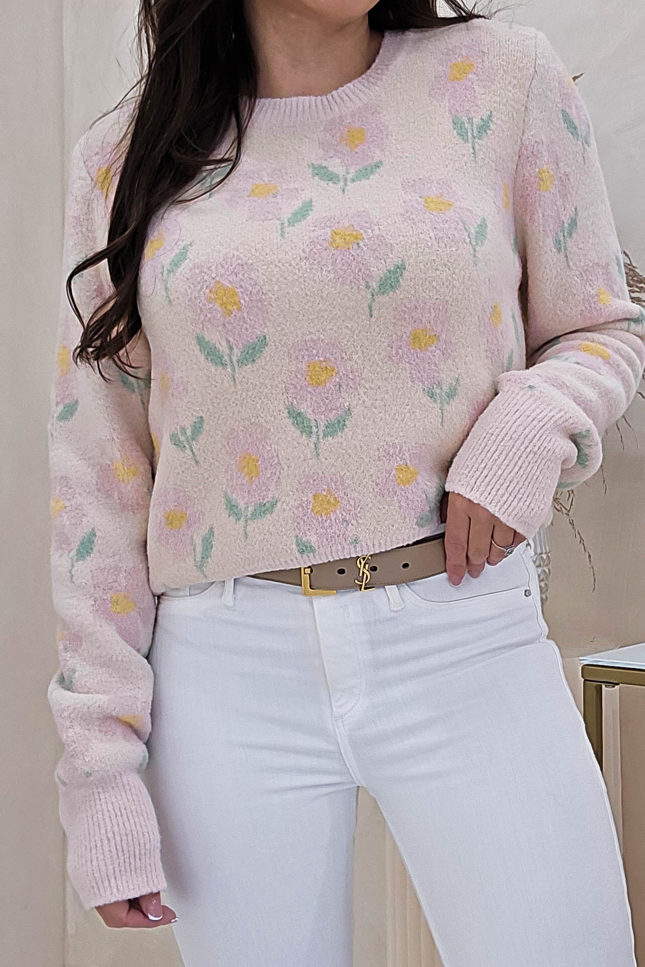 Emma Soft Floral Jumper | Light Pink | Oh Hello Clothing | S/M (8/10)