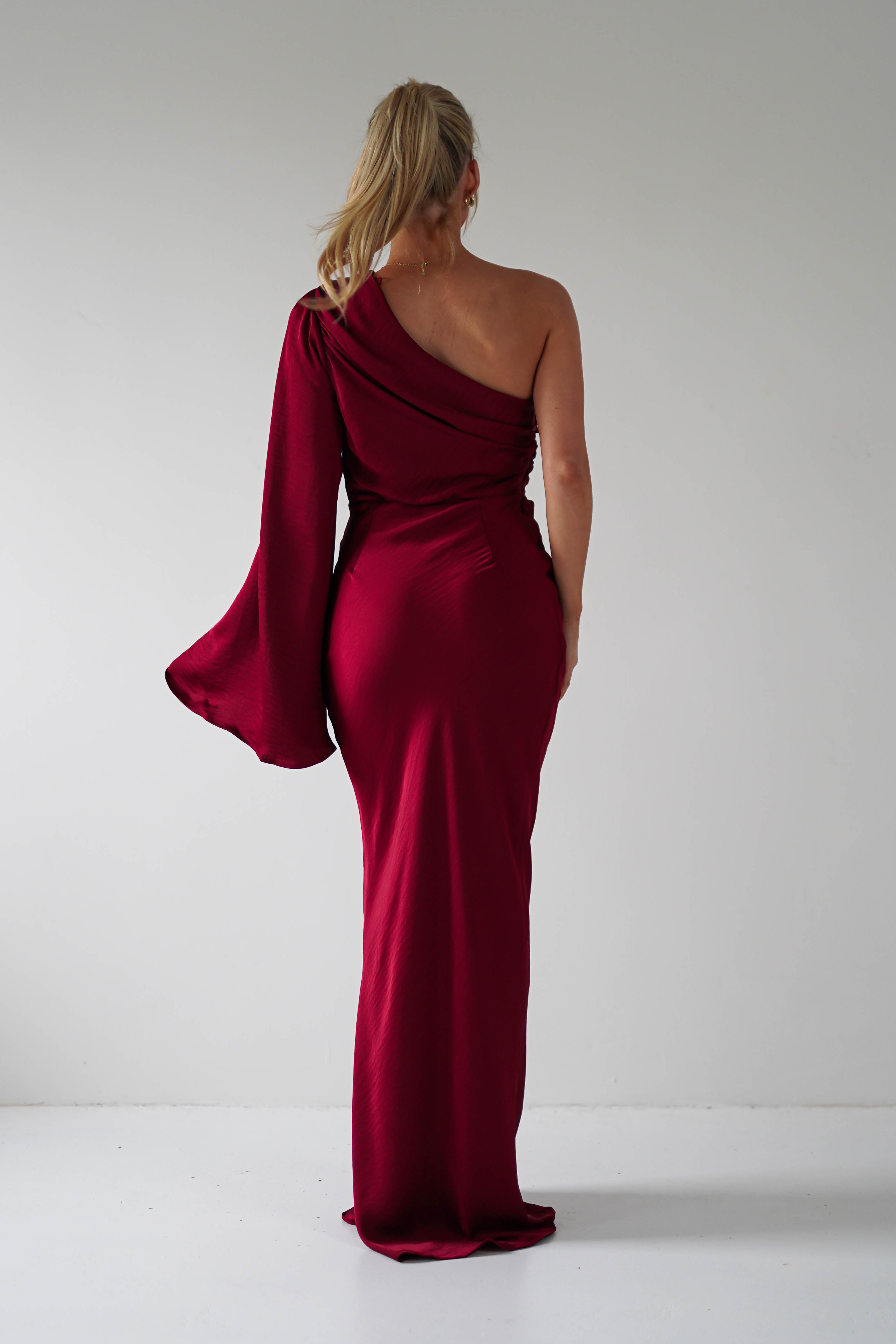 Elegance Silky Maxi Dress | Wine | Oh Hello Clothing | S (8)
