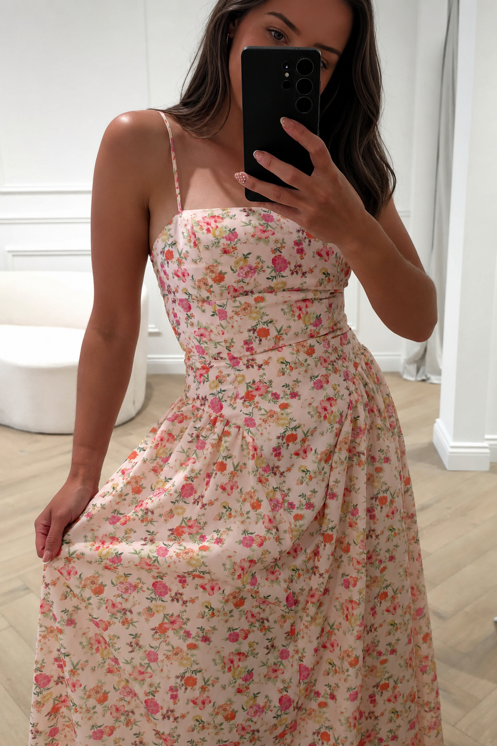 Oh Hello Clothing Dresses > Prom Dresses Elodie Floral Print Maxi Dress | Pink