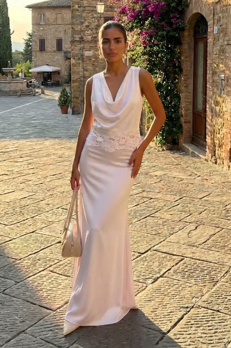 Oh Hello Clothing Women > Clothing > Dresses Elsa Satin Set With Lace Detail | Pink