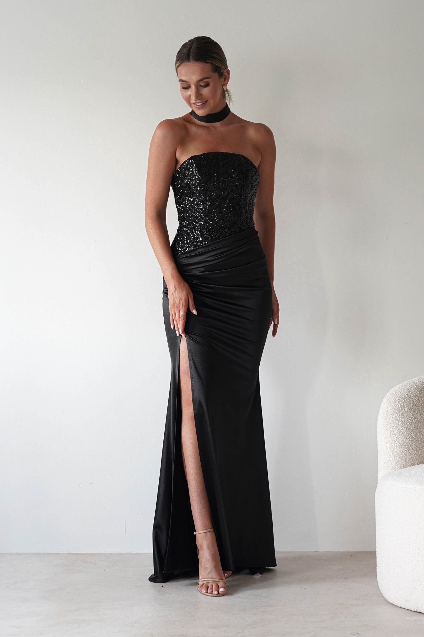 embellished black prom dress Elysia Sequin Bodice Gown | | Debs & autumn winter Buy Breast Tape Roll, ensuring you look and Bust:36