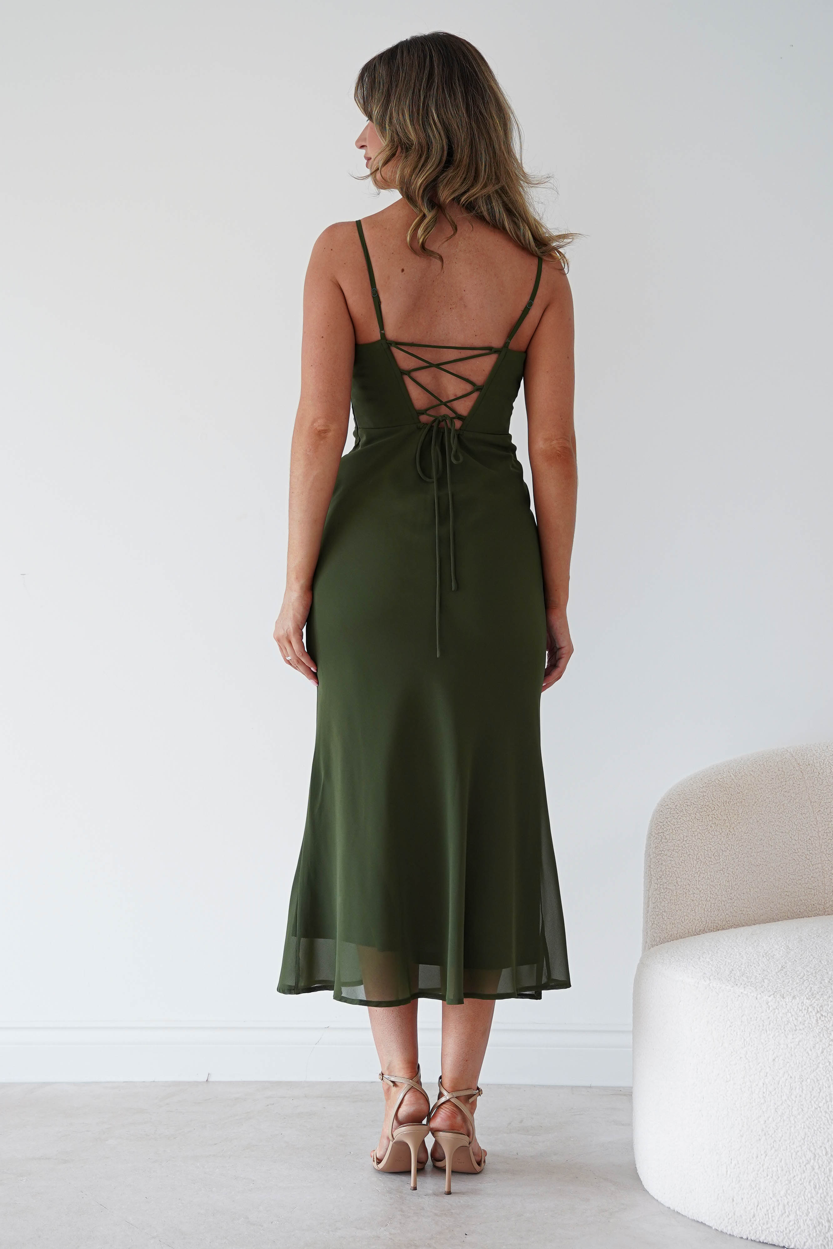 Oh Hello Clothing Women > Clothing > Dresses Fatima Sequin Cape Maxi Dress | Olive