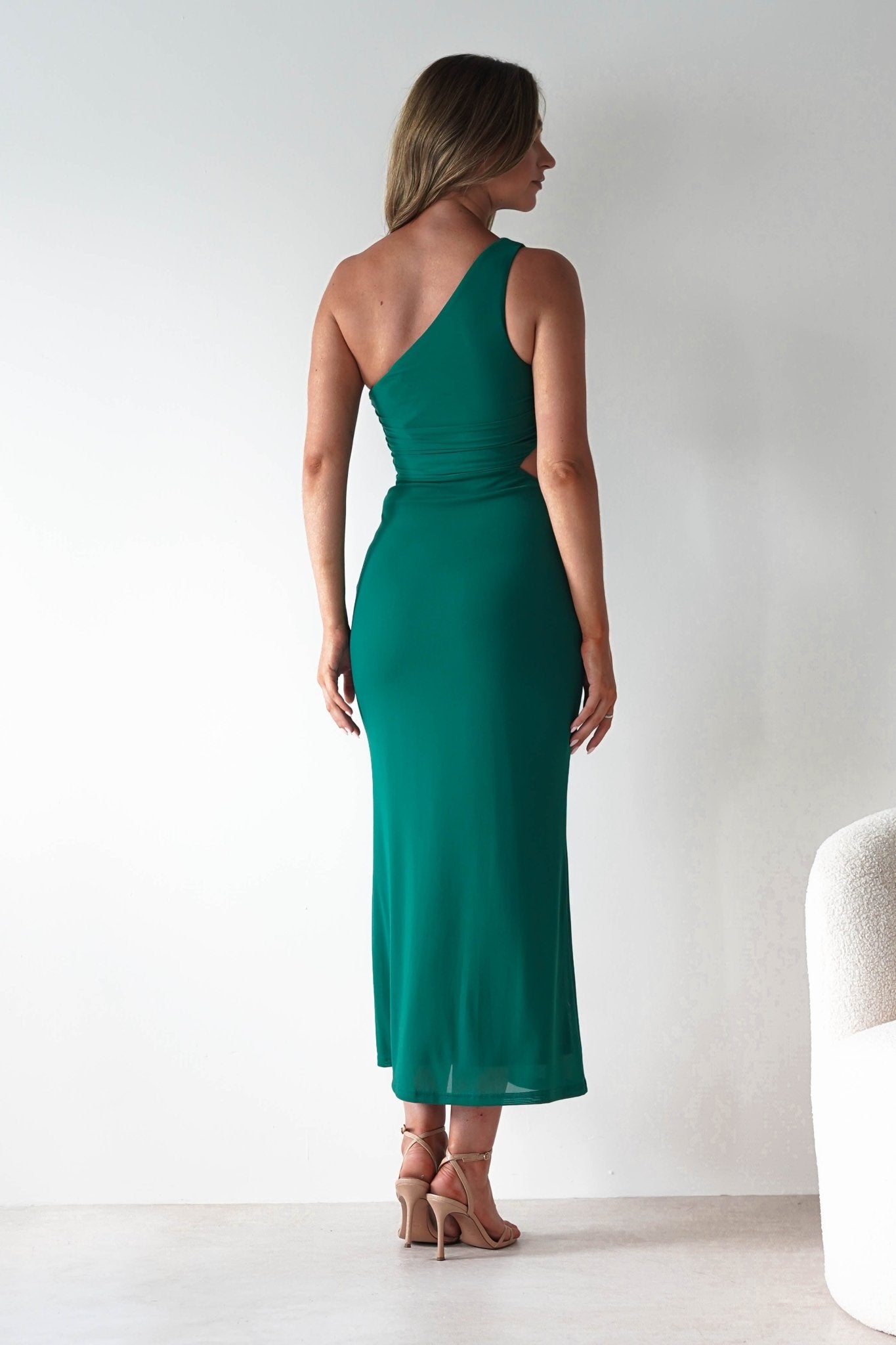 Georgia Mesh Midaxi Dress | Forest Green | Oh Hello Clothing | XS (6)