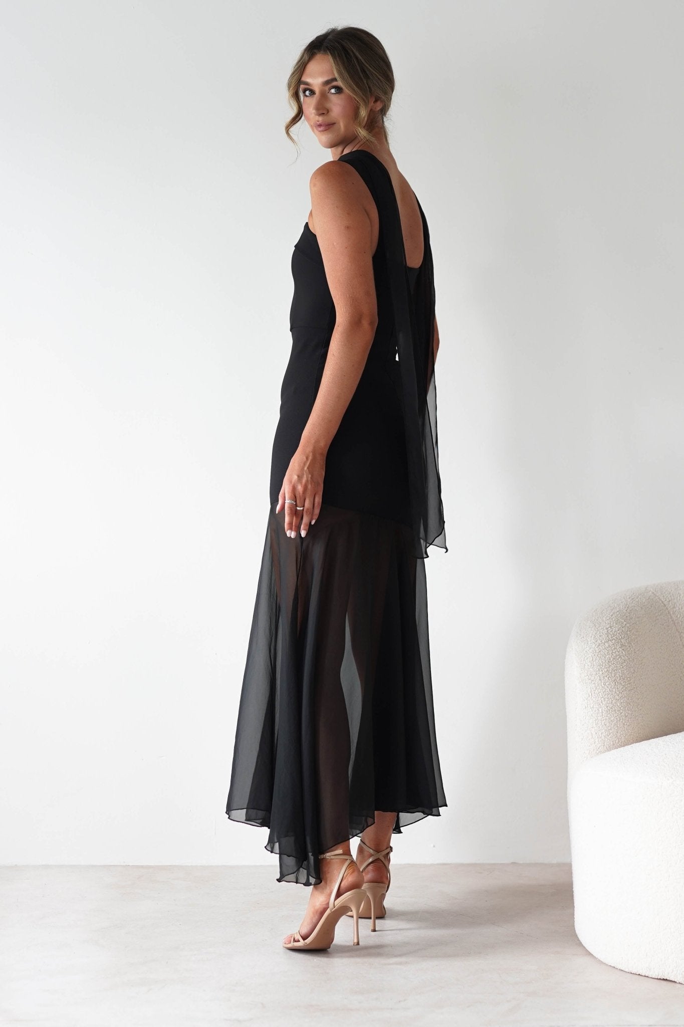 Harmony Square Neck Bodycon Maxi Dress | Black | Oh Hello Clothing | XS (6)