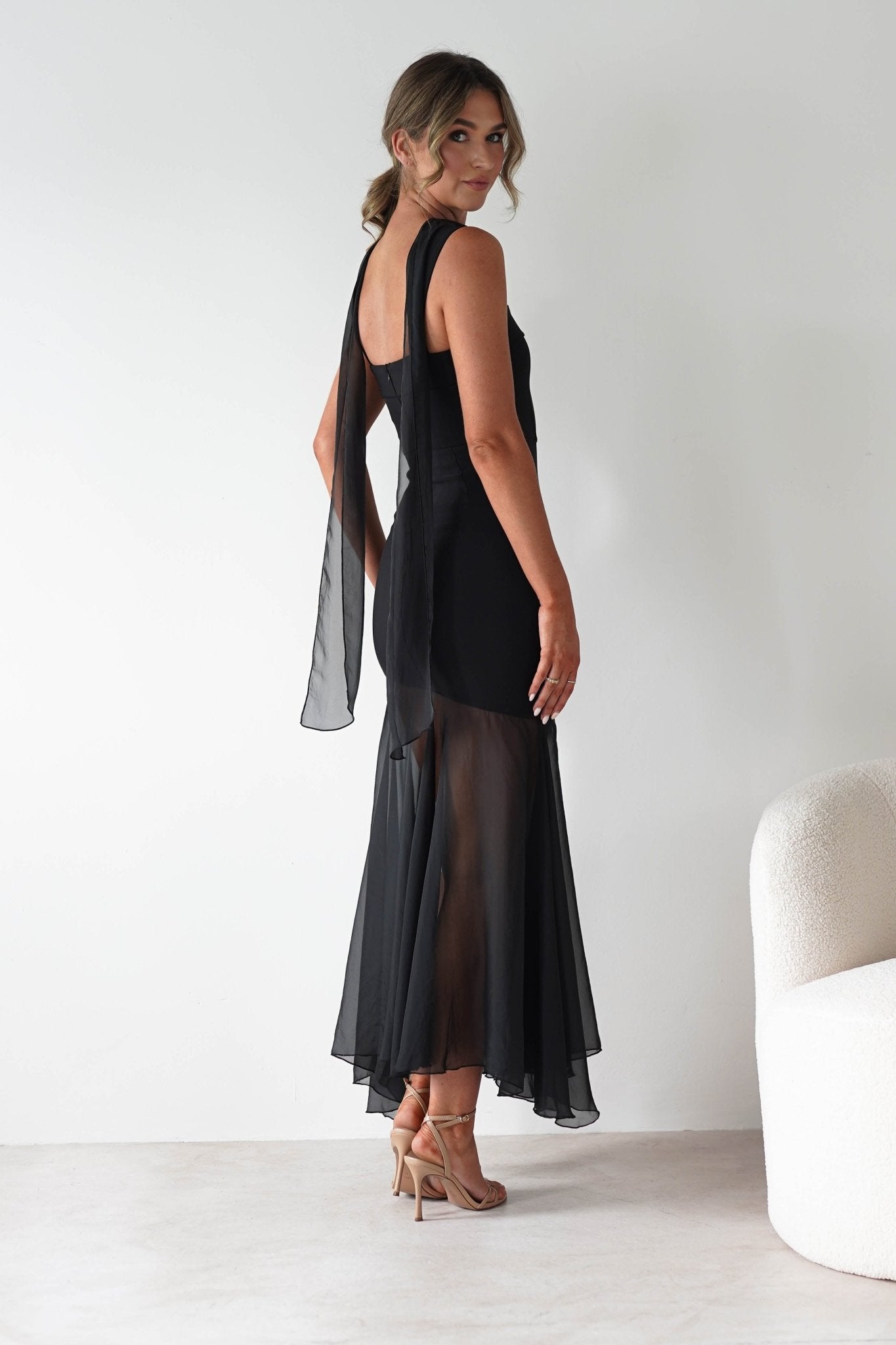 Harmony Square Neck Bodycon Maxi Dress | Black | Oh Hello Clothing | XS (6)