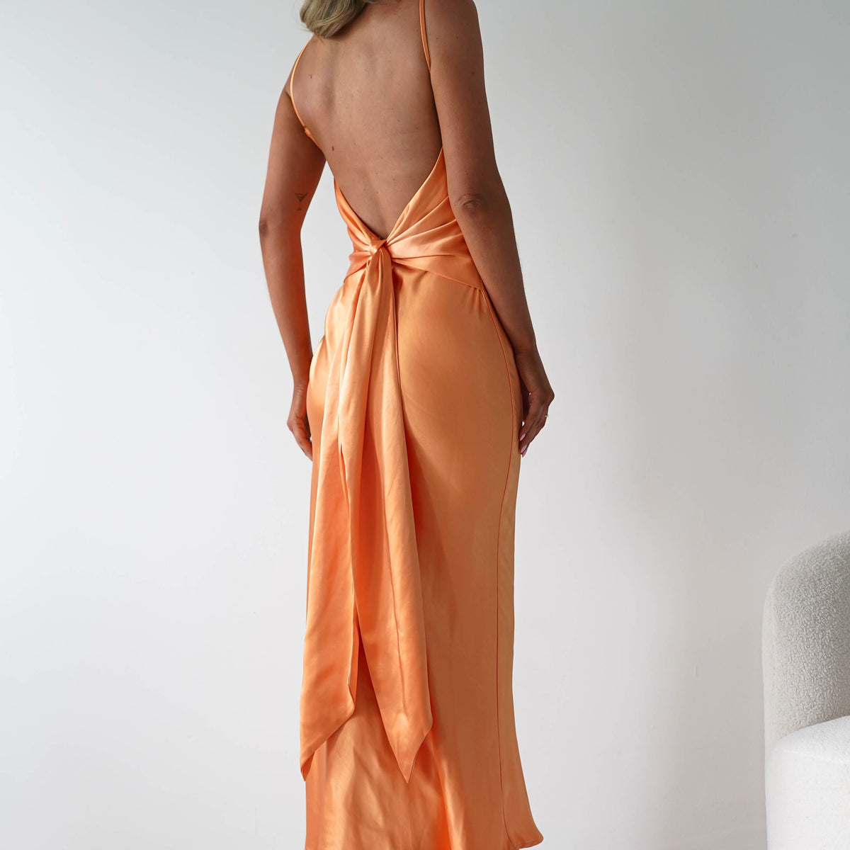 h&m orange satin dress H&M Sales