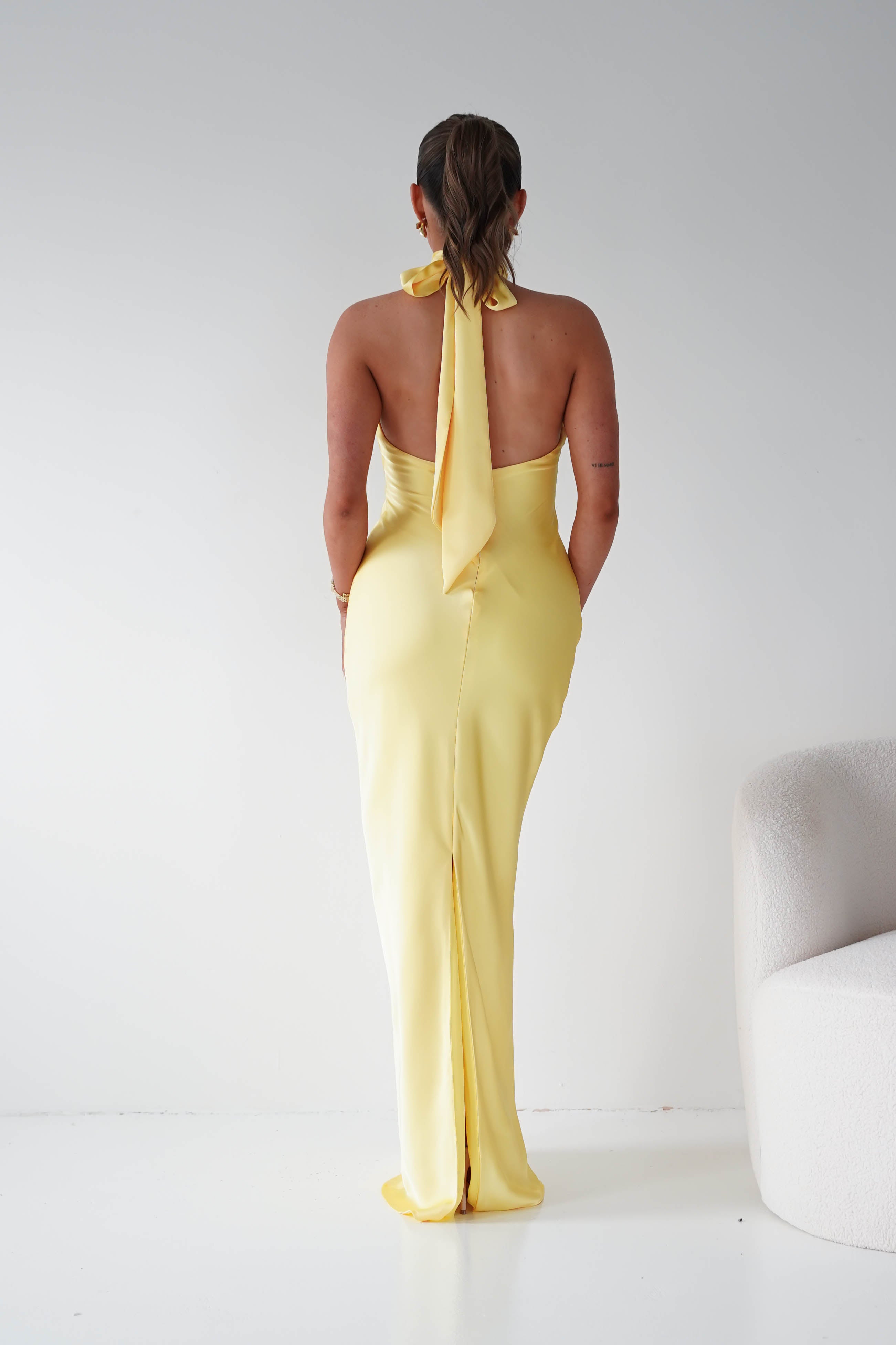 Oh Hello Clothing Women > Clothing > Dresses Isla Halterneck Maxi Slip Dress | Yellow