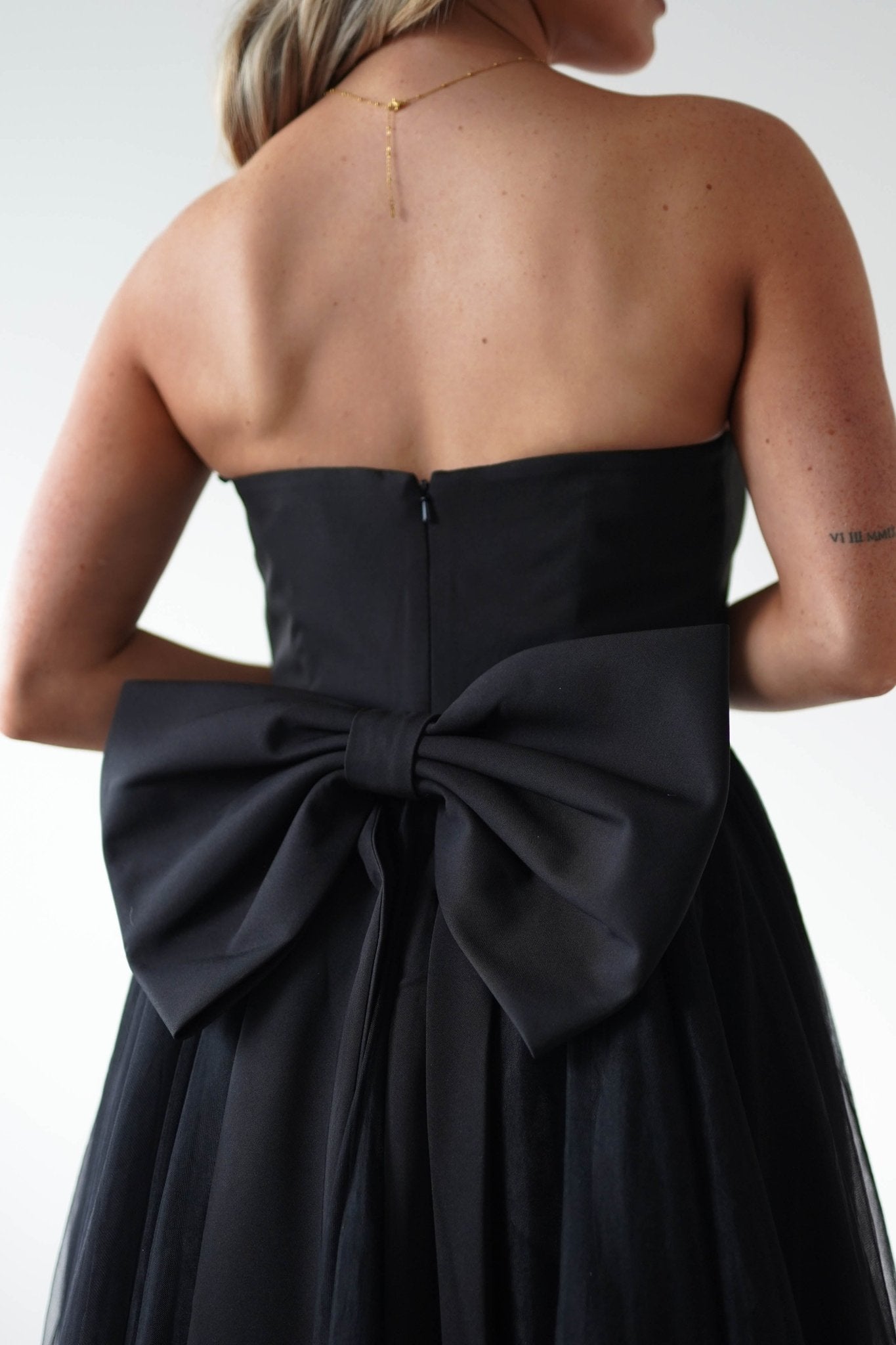 Jasalina Tulle Gown With Bow | Black | Oh Hello Clothing | XS (6)