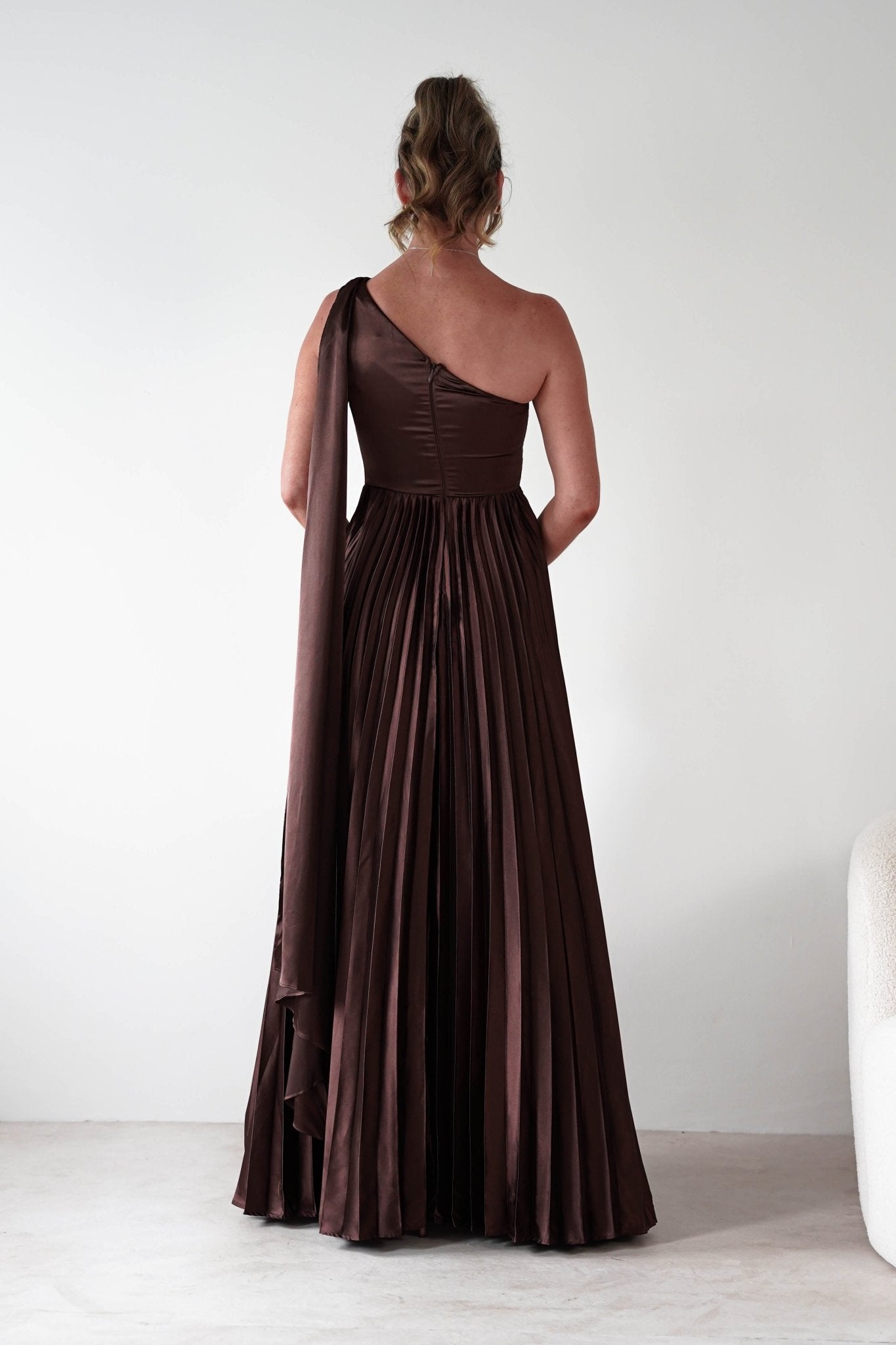 Jianna Peated Maxi Dress | Brown | Oh Hello Clothing | S (8)
