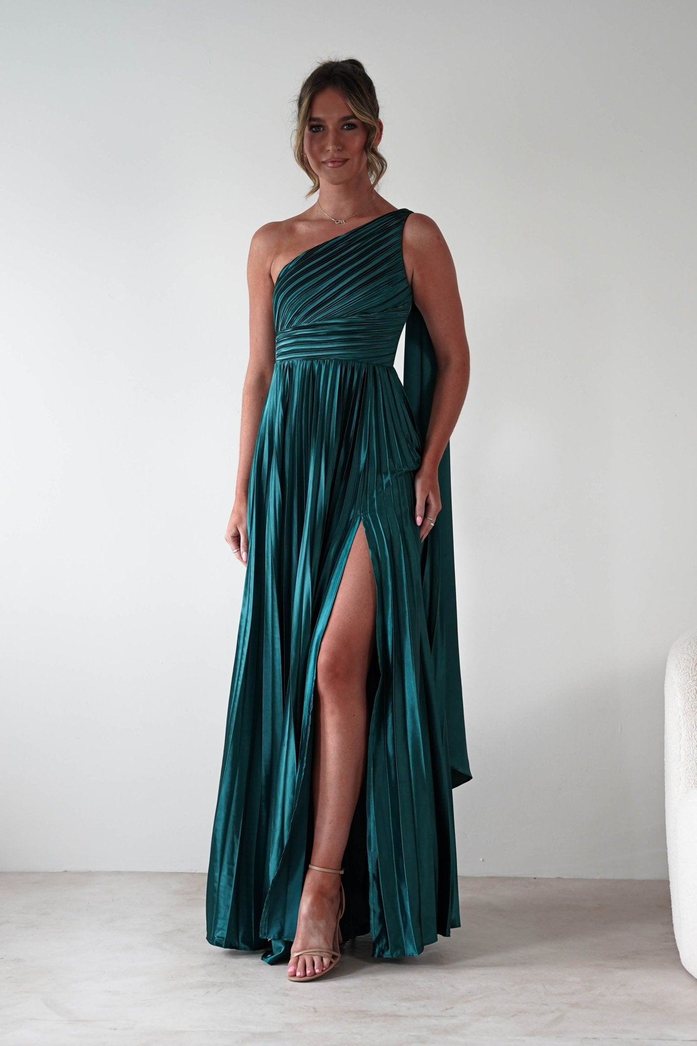 Jianna Peated Maxi Dress | Emerald Green | Oh Hello Clothing | S (8)