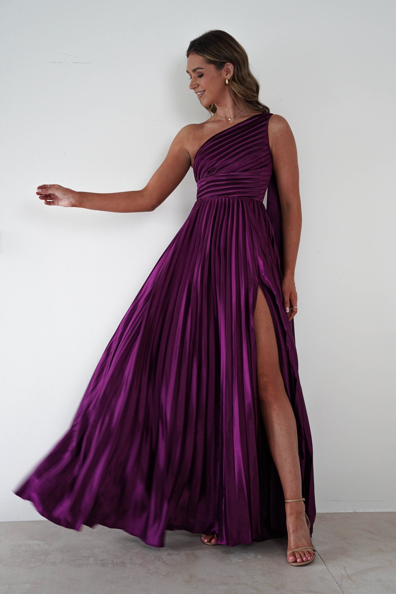 Jianna Peated Maxi Dress | Plum | Oh Hello Clothing | S (8)
