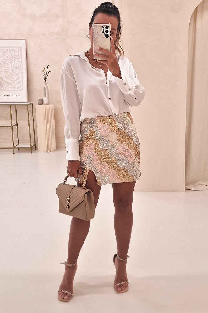 Jules Mini Skirt | Gold/Silver