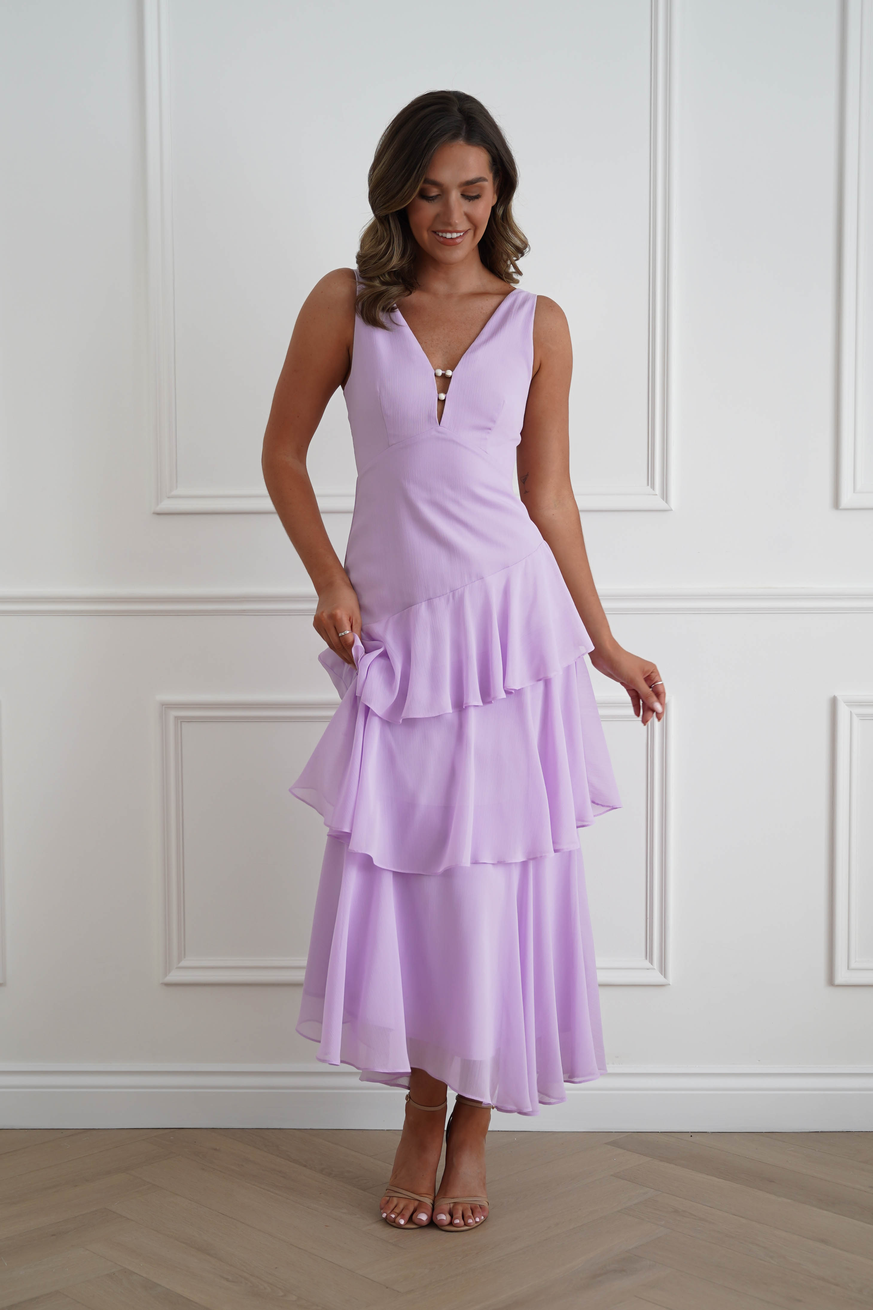 Oh Hello Clothing Women > Clothing > Dresses Karey Tiered Maxi Dress | Lilac