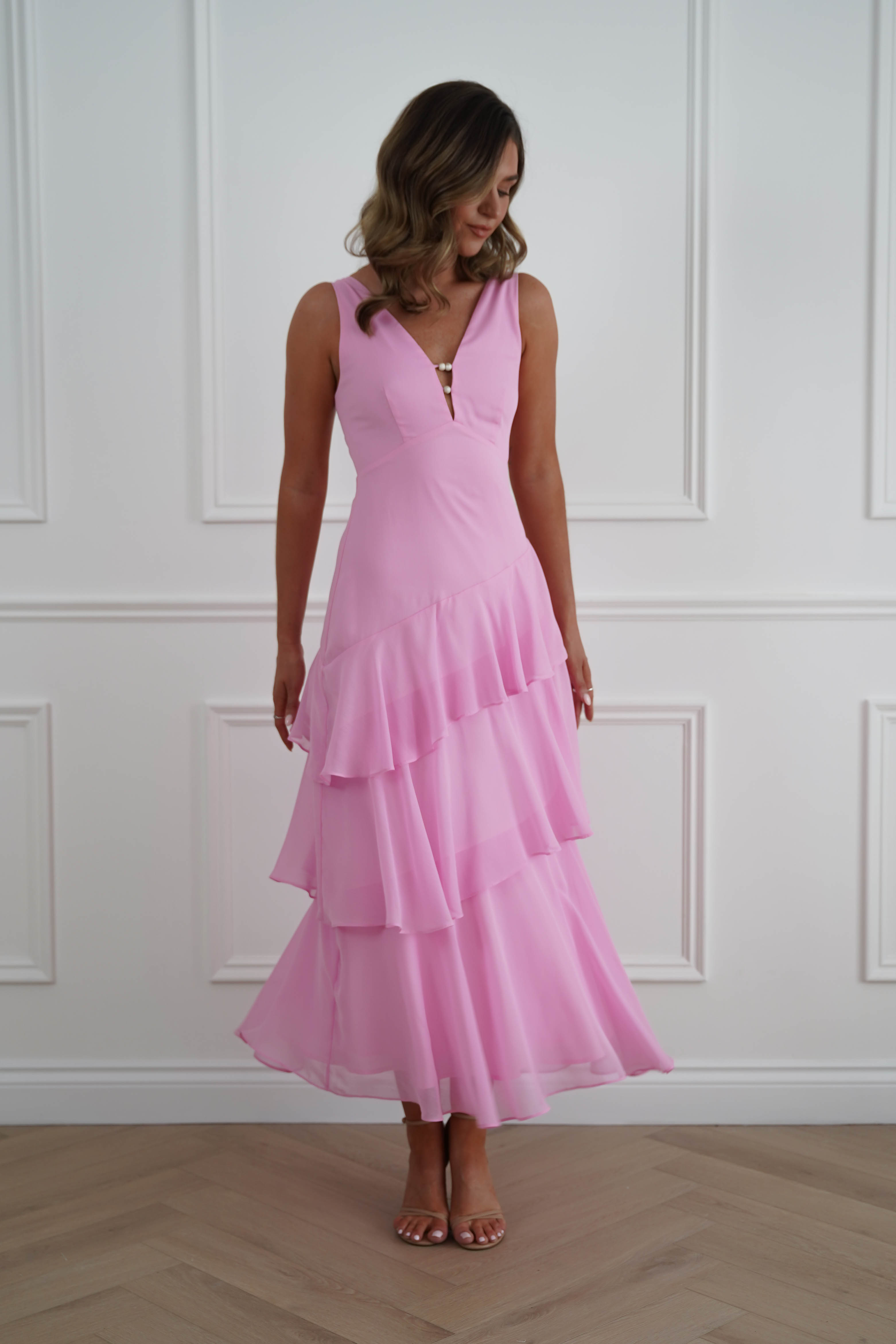Oh Hello Clothing Women > Clothing > Dresses Karey Tiered Maxi Dress | Pink