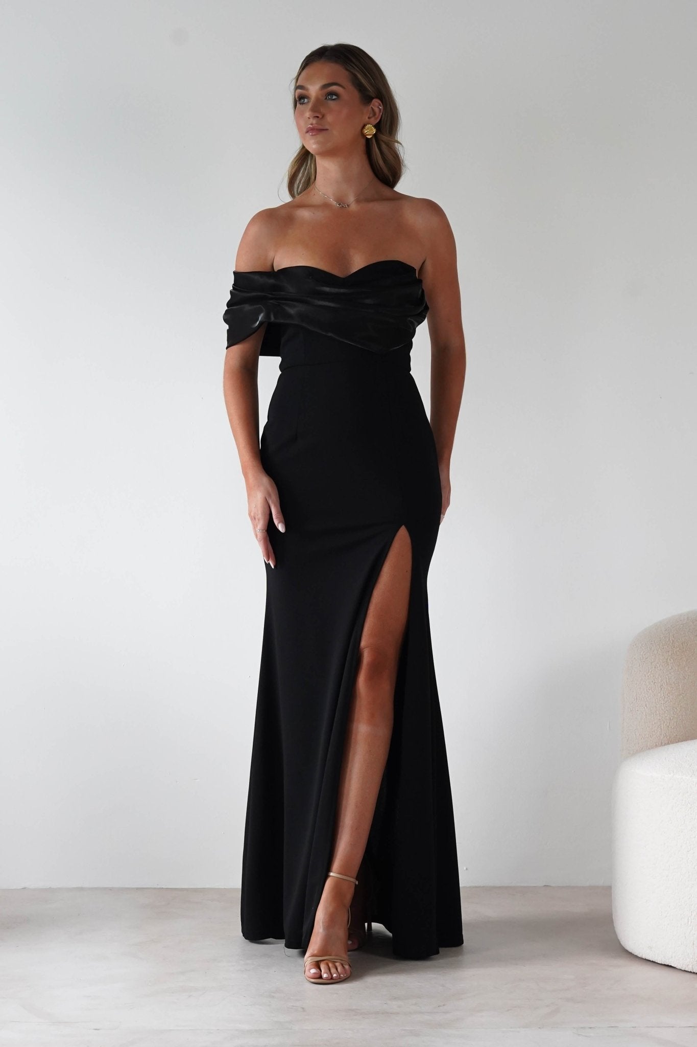 Karlene Off The Shoulder Gown | Black | Oh Hello Clothing | S (8)