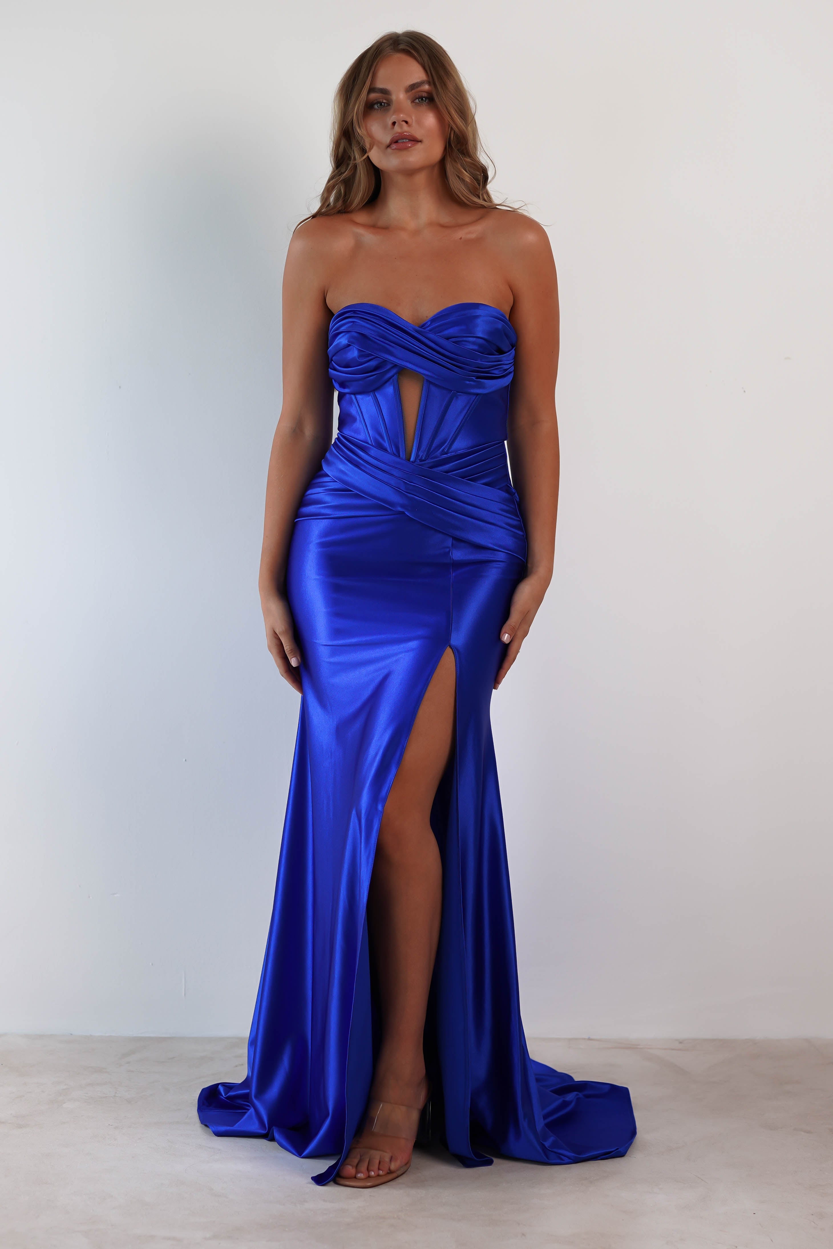 Karra Bodycon Strapless Gown | Royal Blue - Oh Hello Clothing