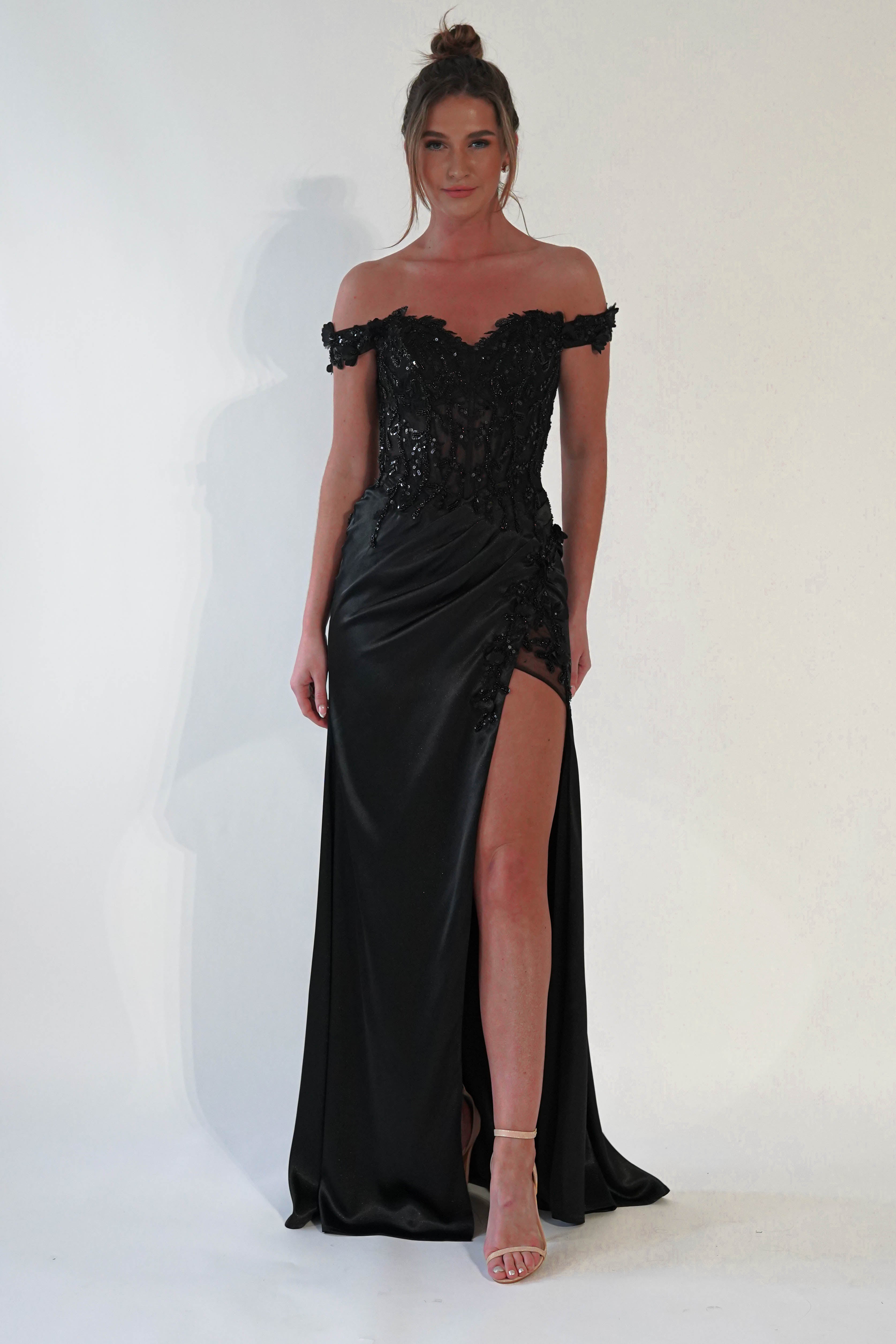 Khacy Embellished Gown | Black | Oh Hello Clothing | XS (6)