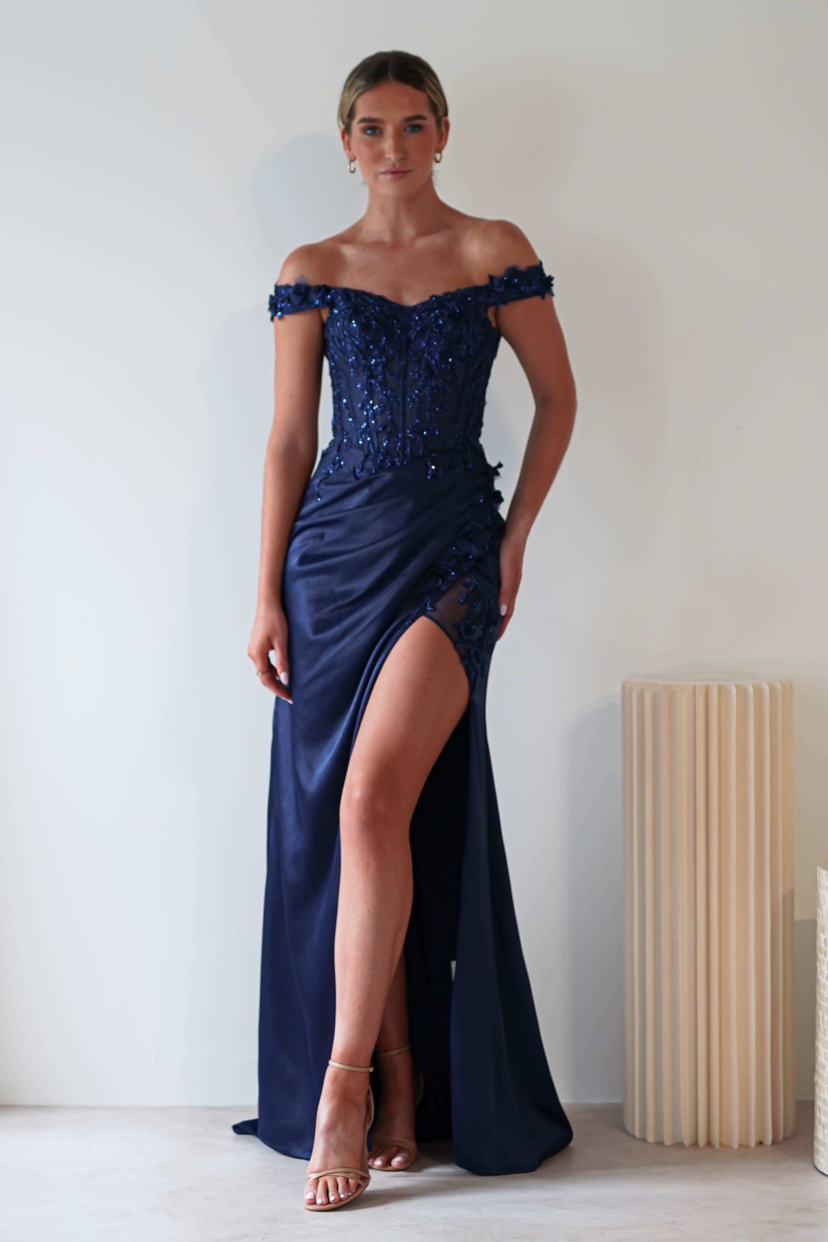 Khacy Embellished Gown | Navy | Oh Hello Clothing | XS (6)