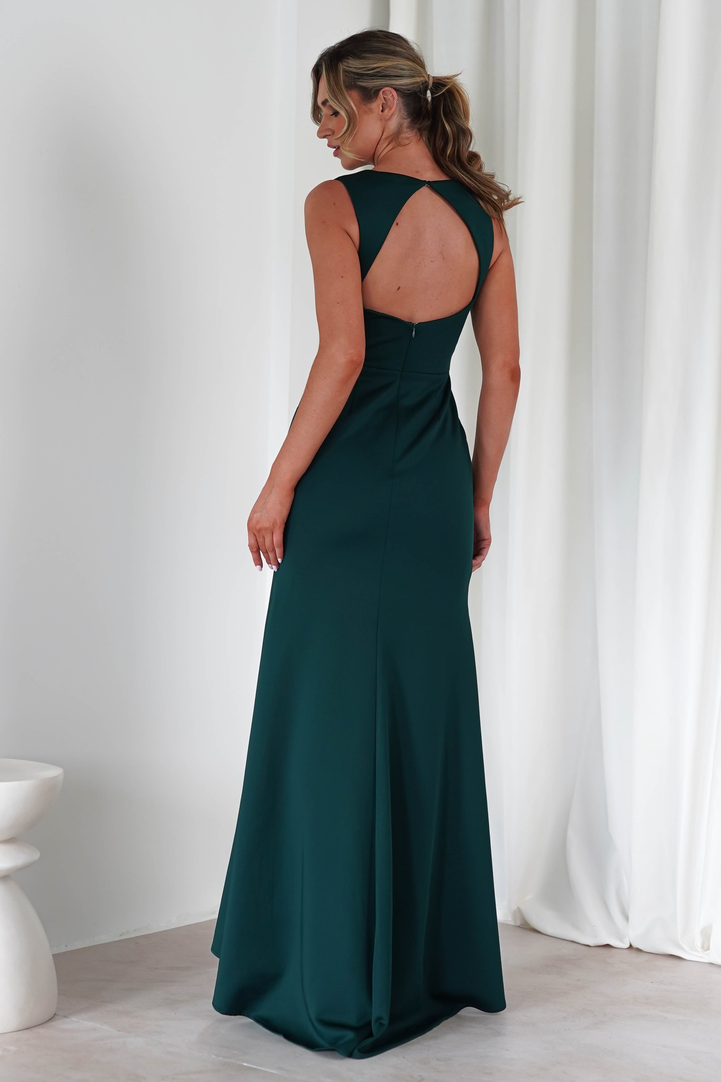 Kleo Bodycon Gown | Dark Green | Oh Hello Clothing | S (8)