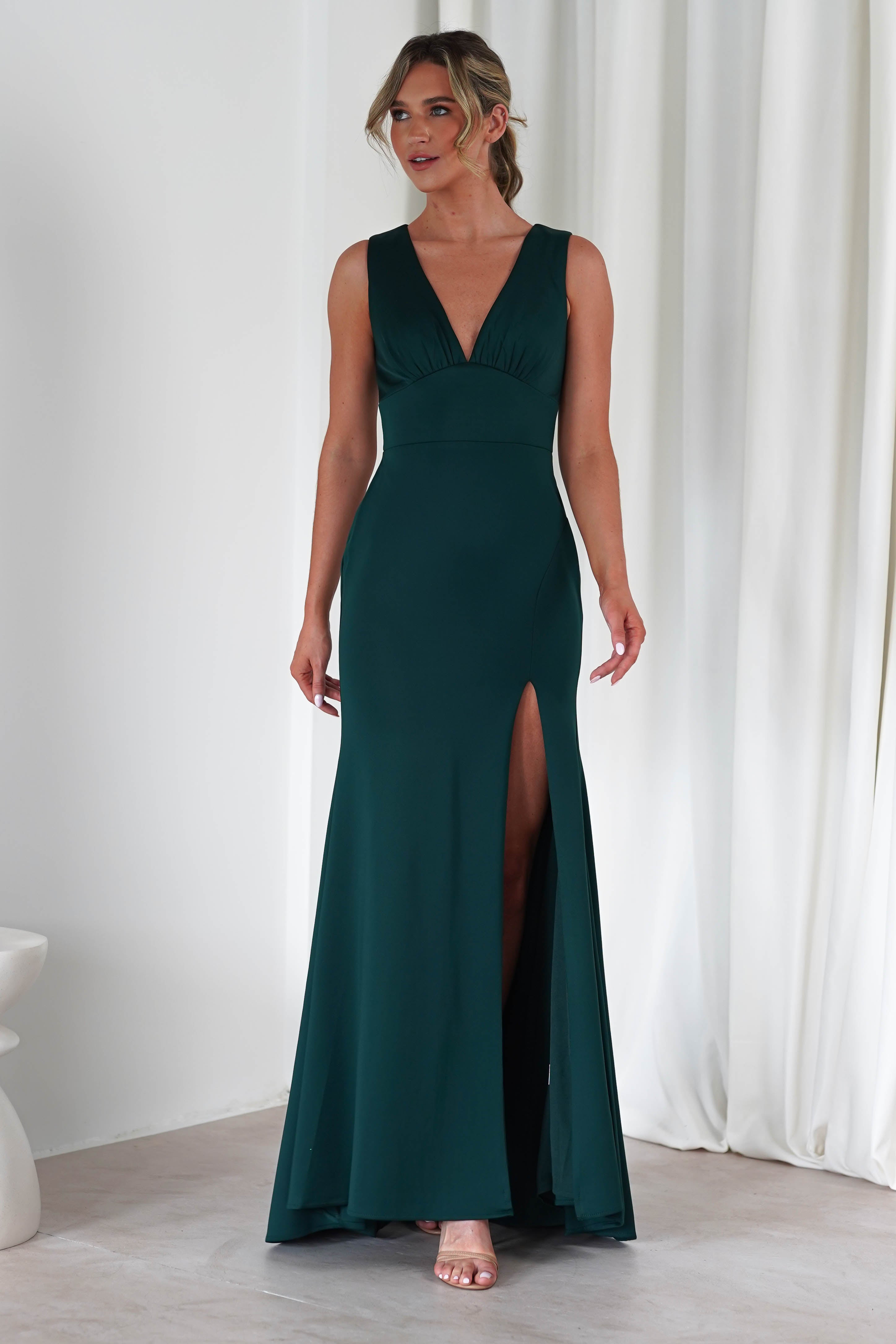 Kleo Bodycon Gown | Dark Green | Oh Hello Clothing | S (8)