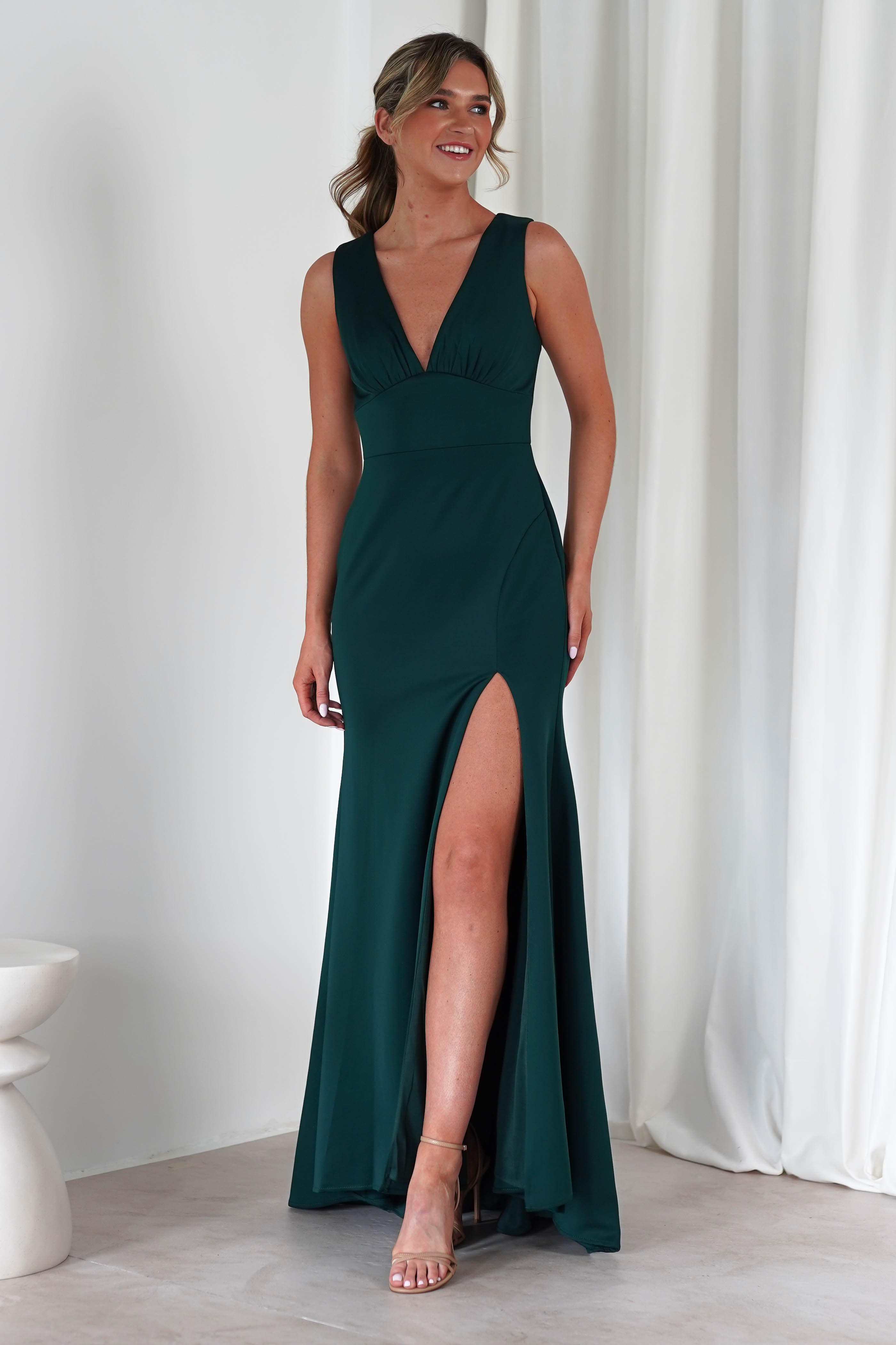 Kleo Bodycon Gown | Dark Green | Oh Hello Clothing | S (8)