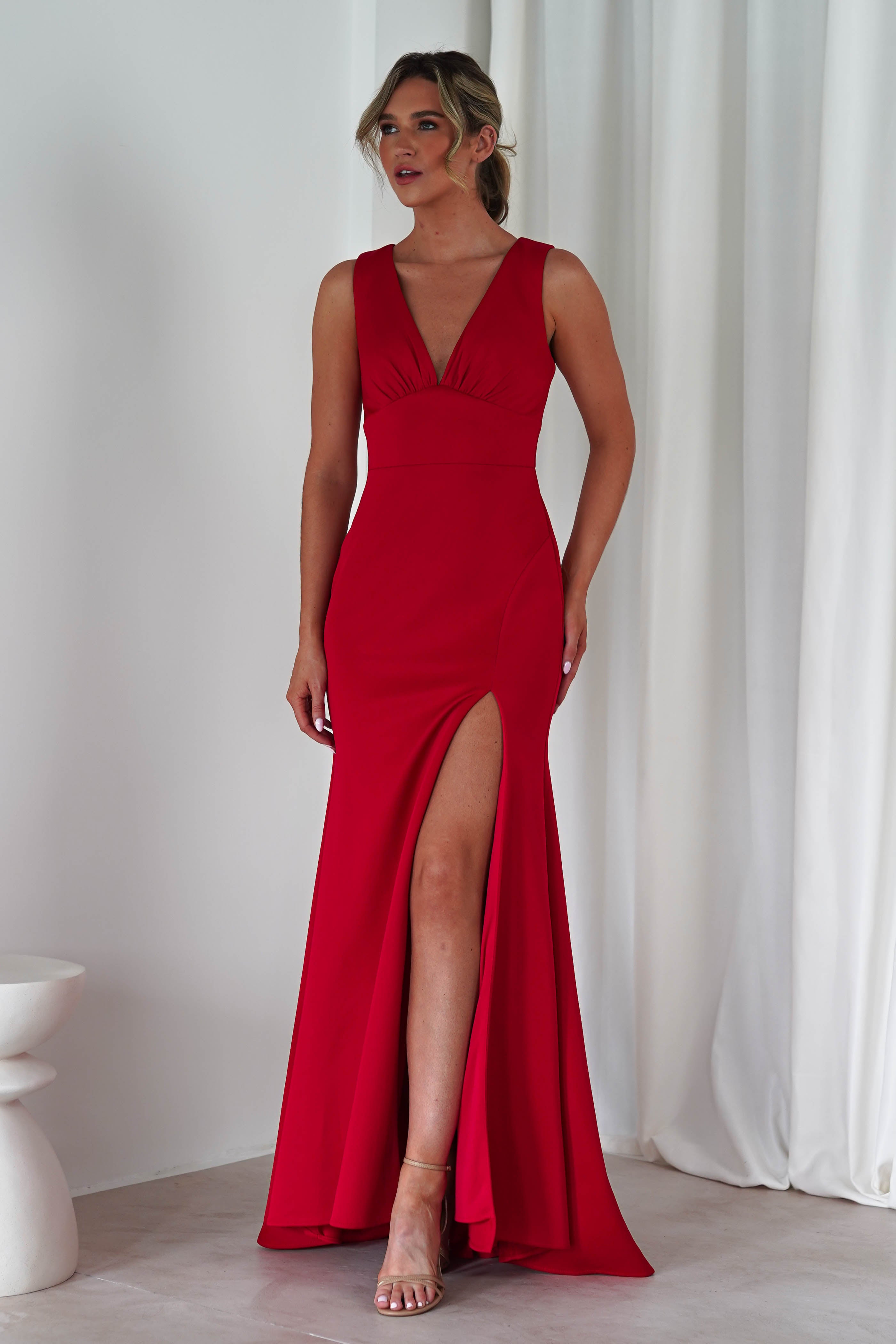 Kleo Bodycon Gown | Red | Oh Hello Clothing | S (8)