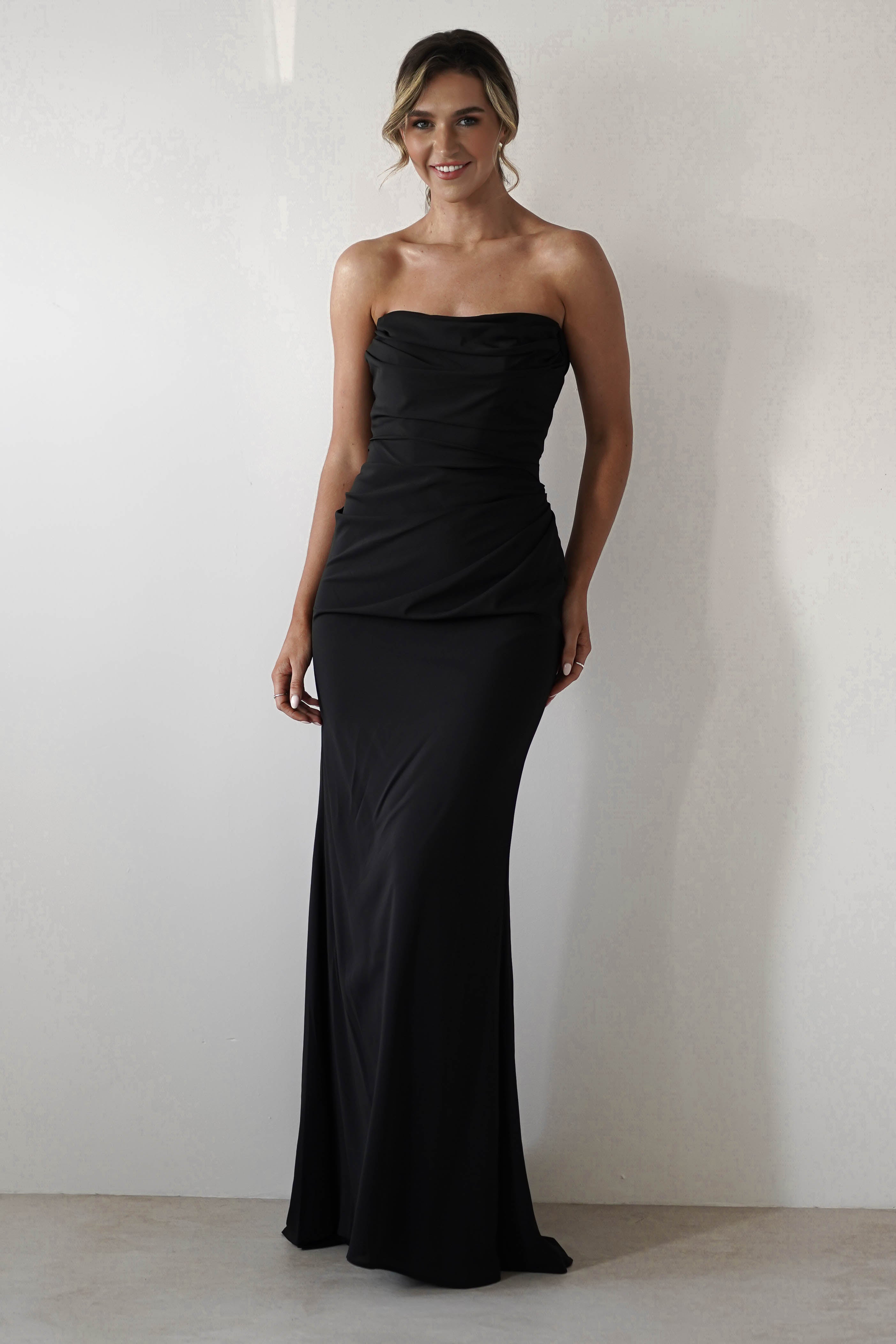 Cinderella Wedding Guest Dresses Lisa Multiway Chiffon Gown | Black