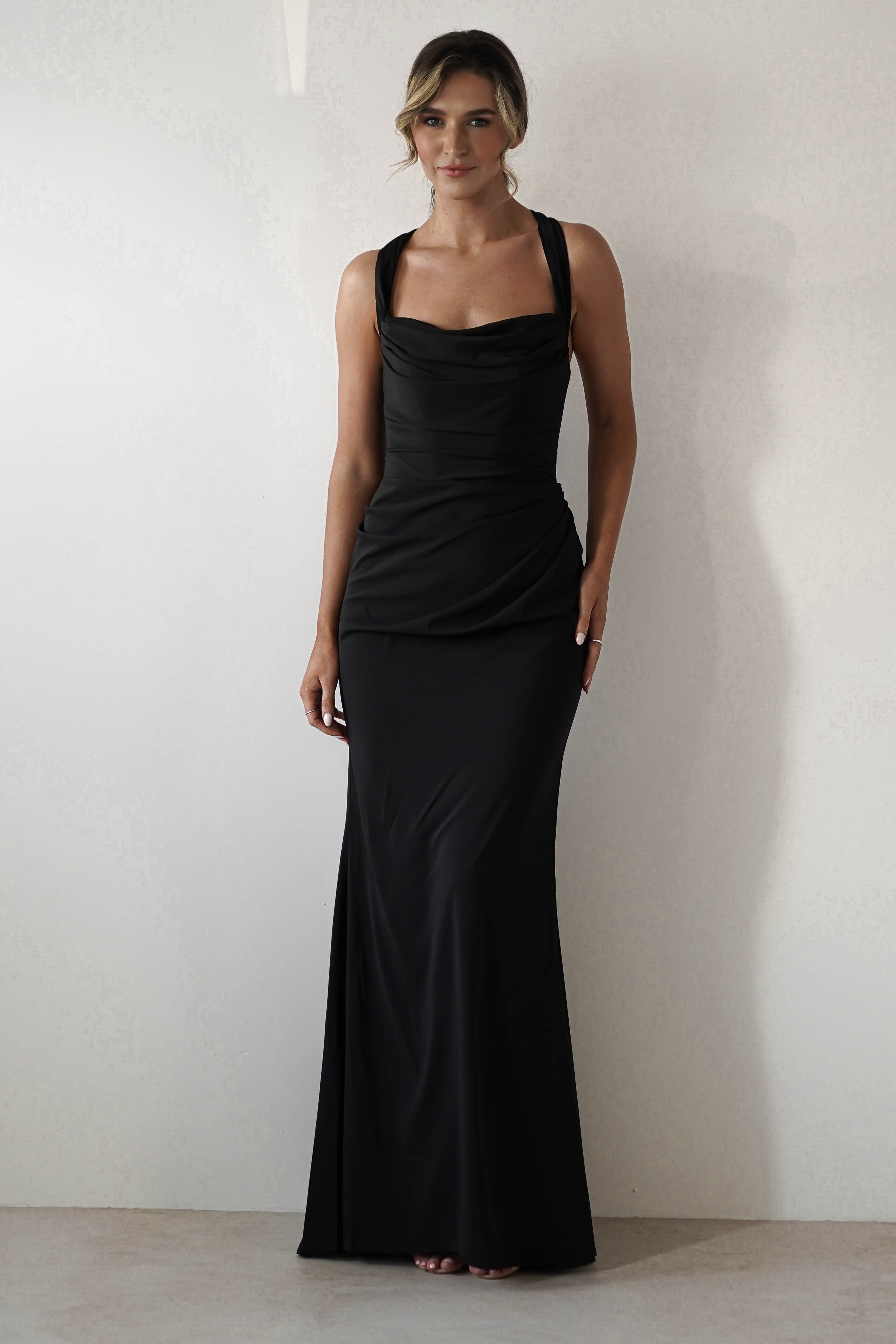 Cinderella Wedding Guest Dresses Lisa Multiway Chiffon Gown | Black