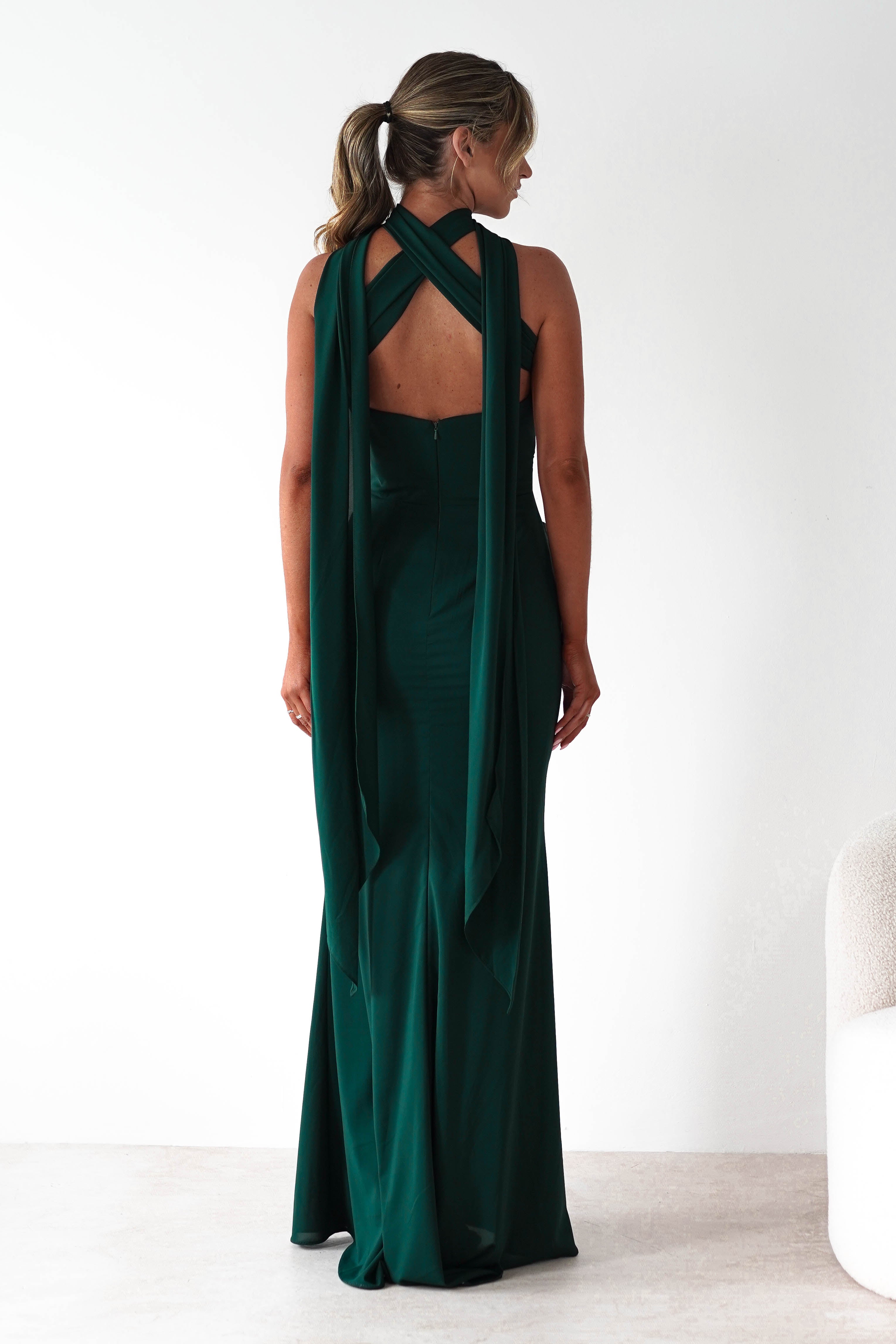 Lisa Multiway Chiffon Gown | Hunter Green | Oh Hello Clothing | XS (6)