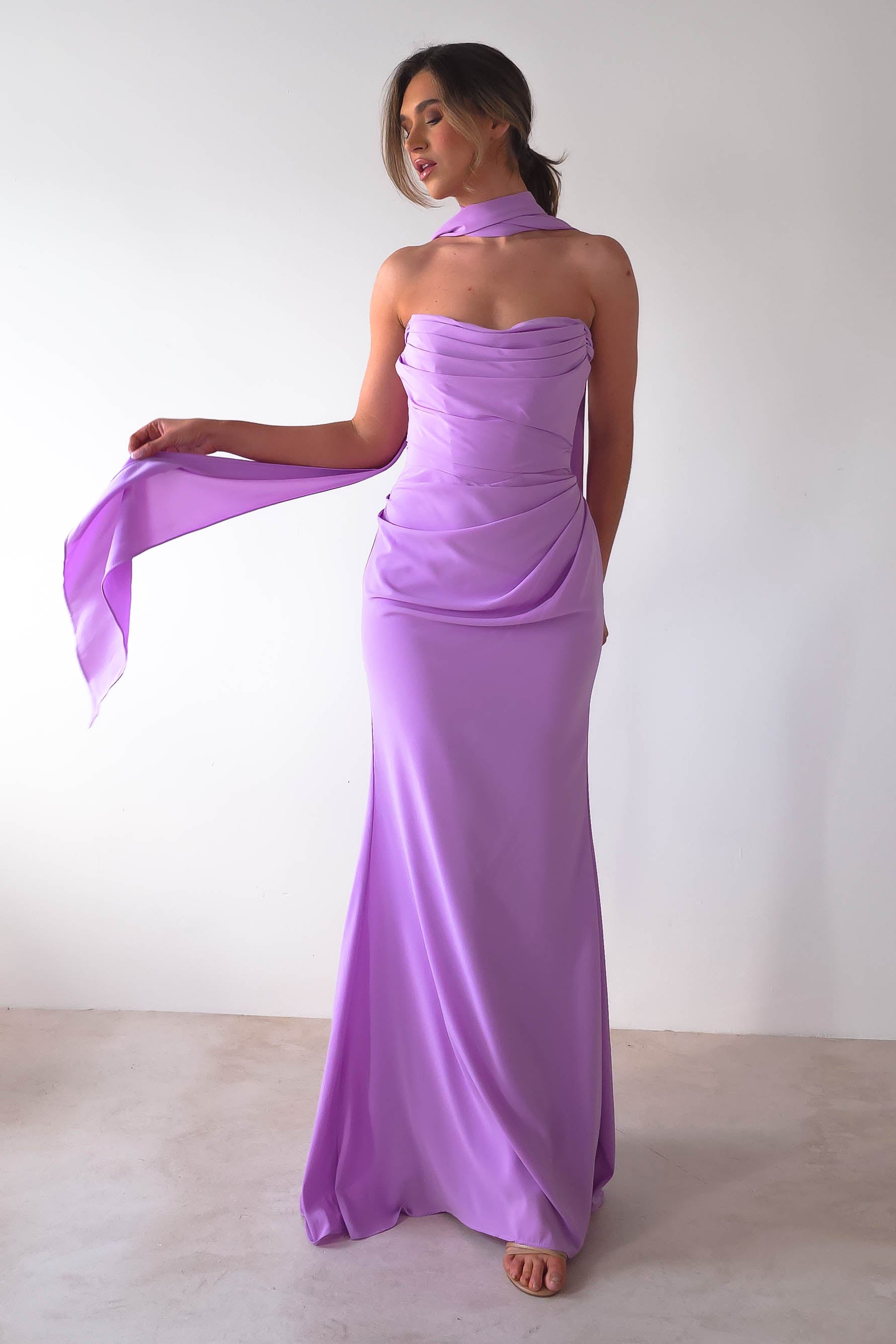 Lisa Multiway Chiffon Gown | Lilac | Oh Hello Clothing | XS (6)