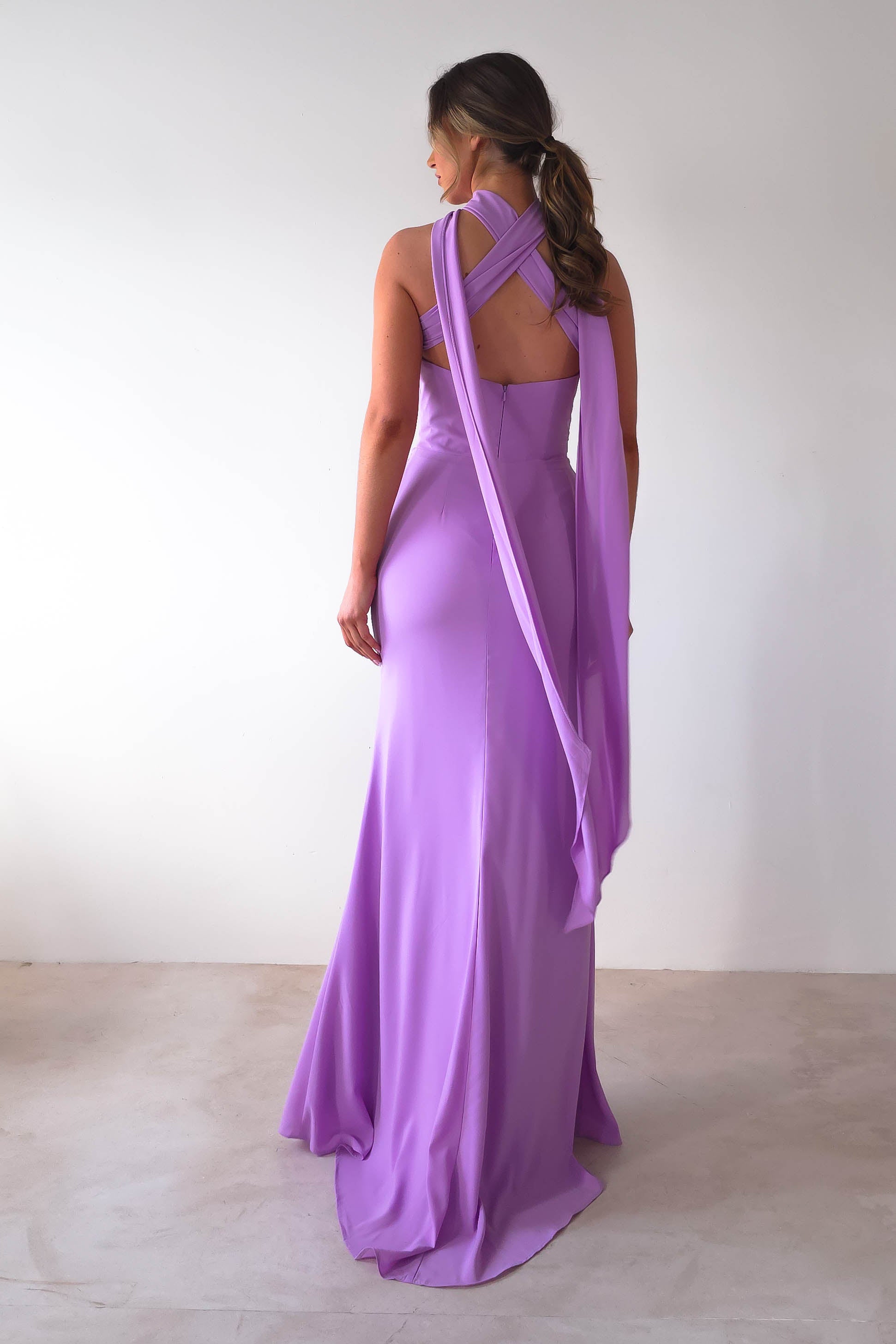 Lisa Multiway Chiffon Gown | Lilac | Oh Hello Clothing | XS (6)