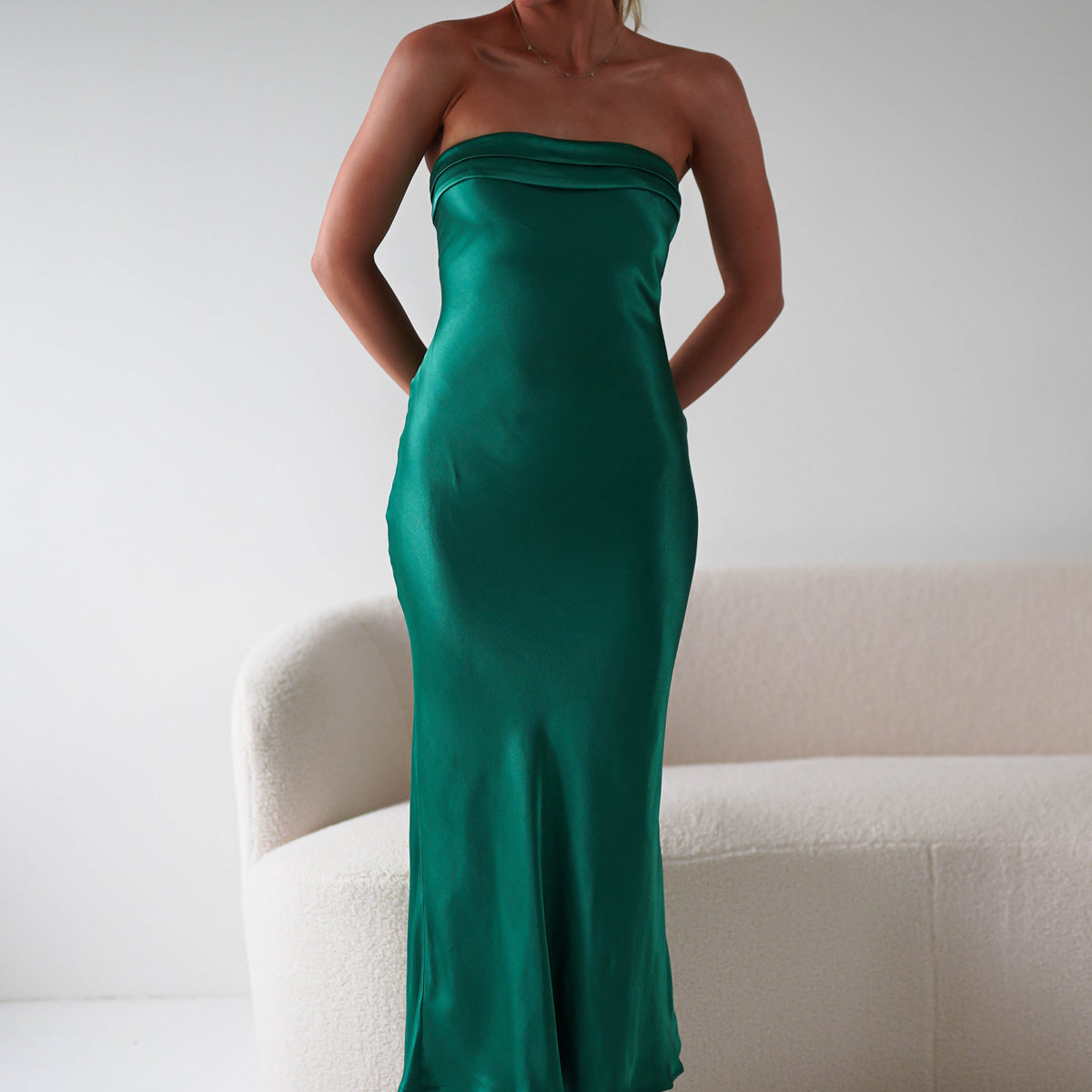 Lucia Green Satin Slip Midi Dress | Oh Hello Clothing Lucia Green Satin Slip Midi Dress | Oh Hello Clothing