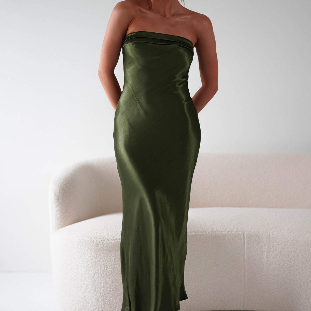 lucia midi slip dress Lucia Soft Satin Slip Midi Dress