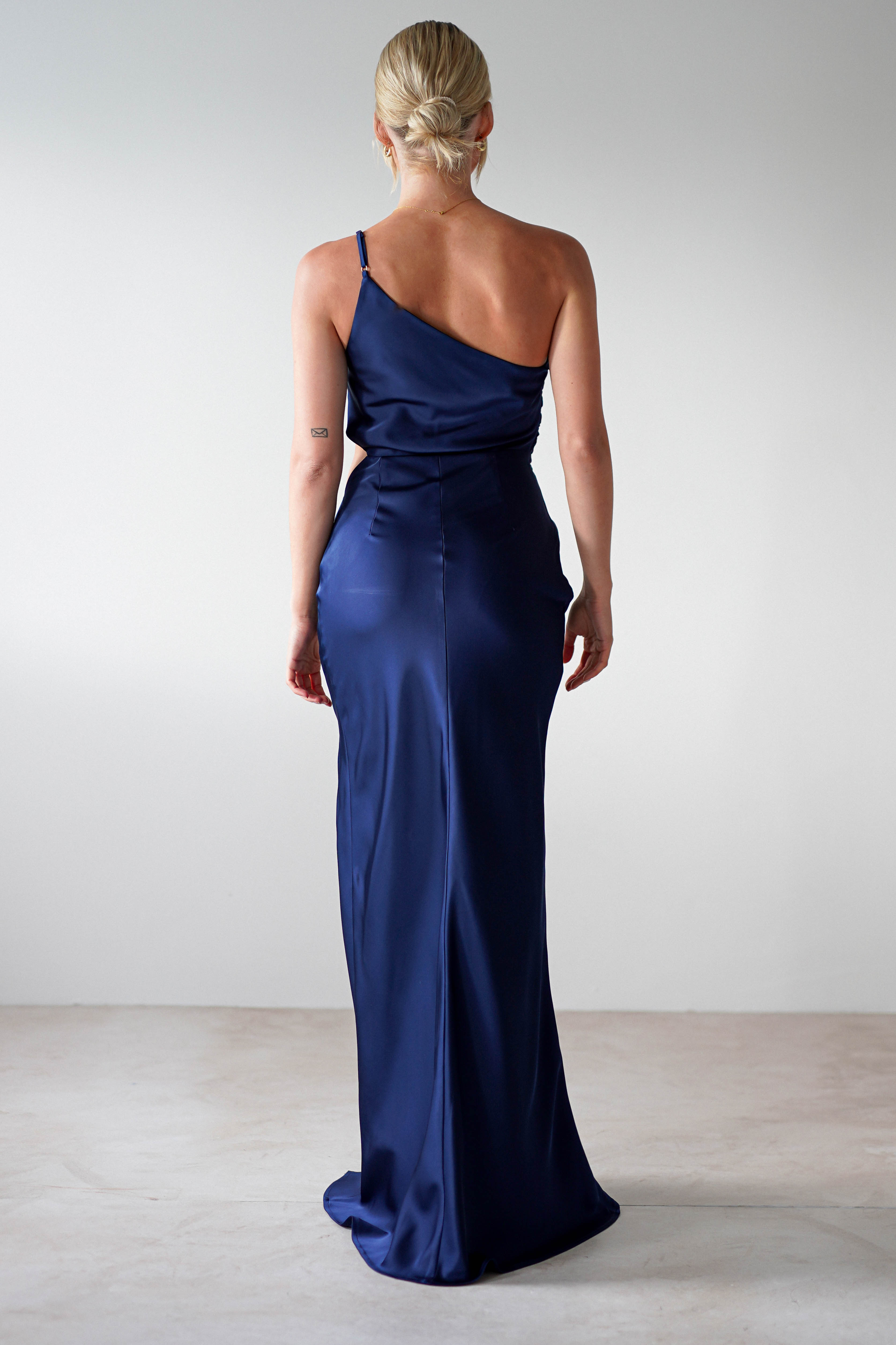 Lyra Soft Matte Satin Maxi Dress | Navy | Oh Hello Clothing | XS (6)