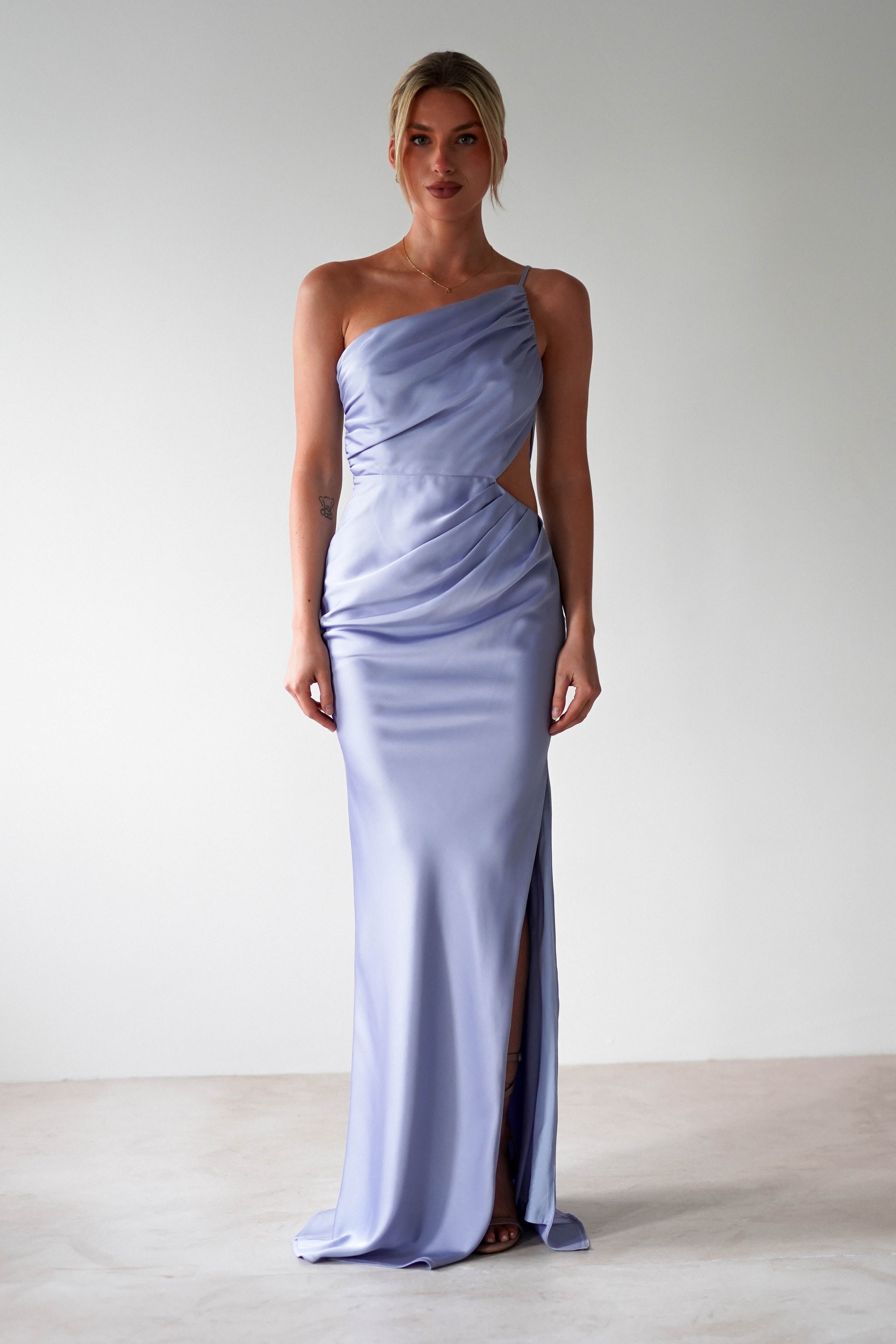 Lyra Soft Matte Satin Maxi Dress | Periwinkle Blue | Oh Hello Clothing | XS (6)