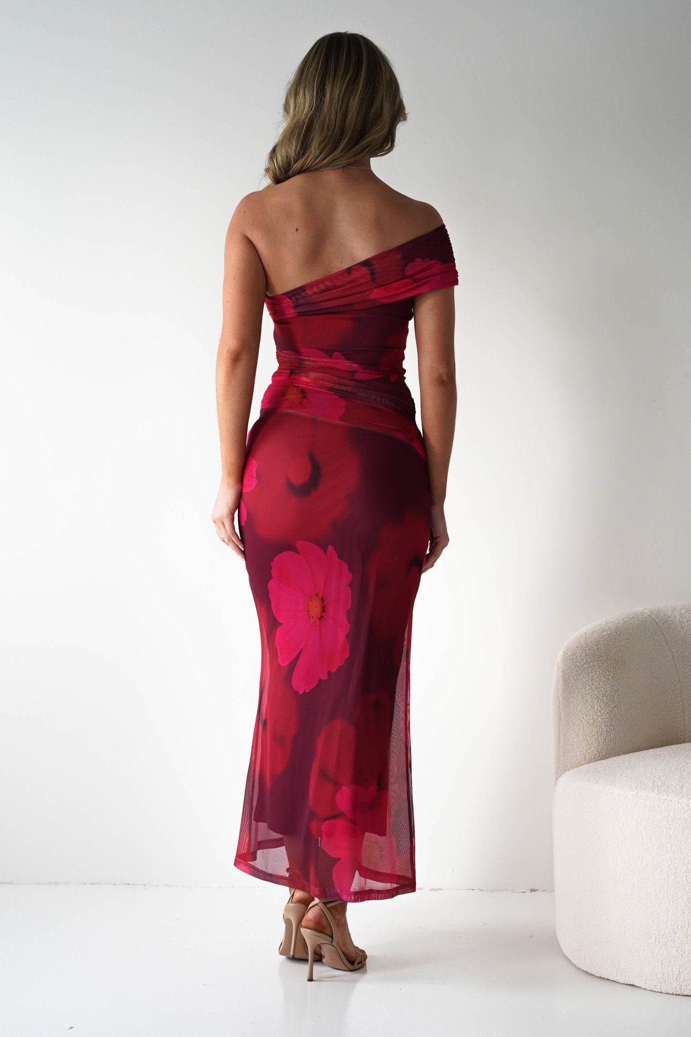 Mayflower Mesh Bodycon Midaxi Dress | Mixed Print | Oh Hello Clothing | XS (6)