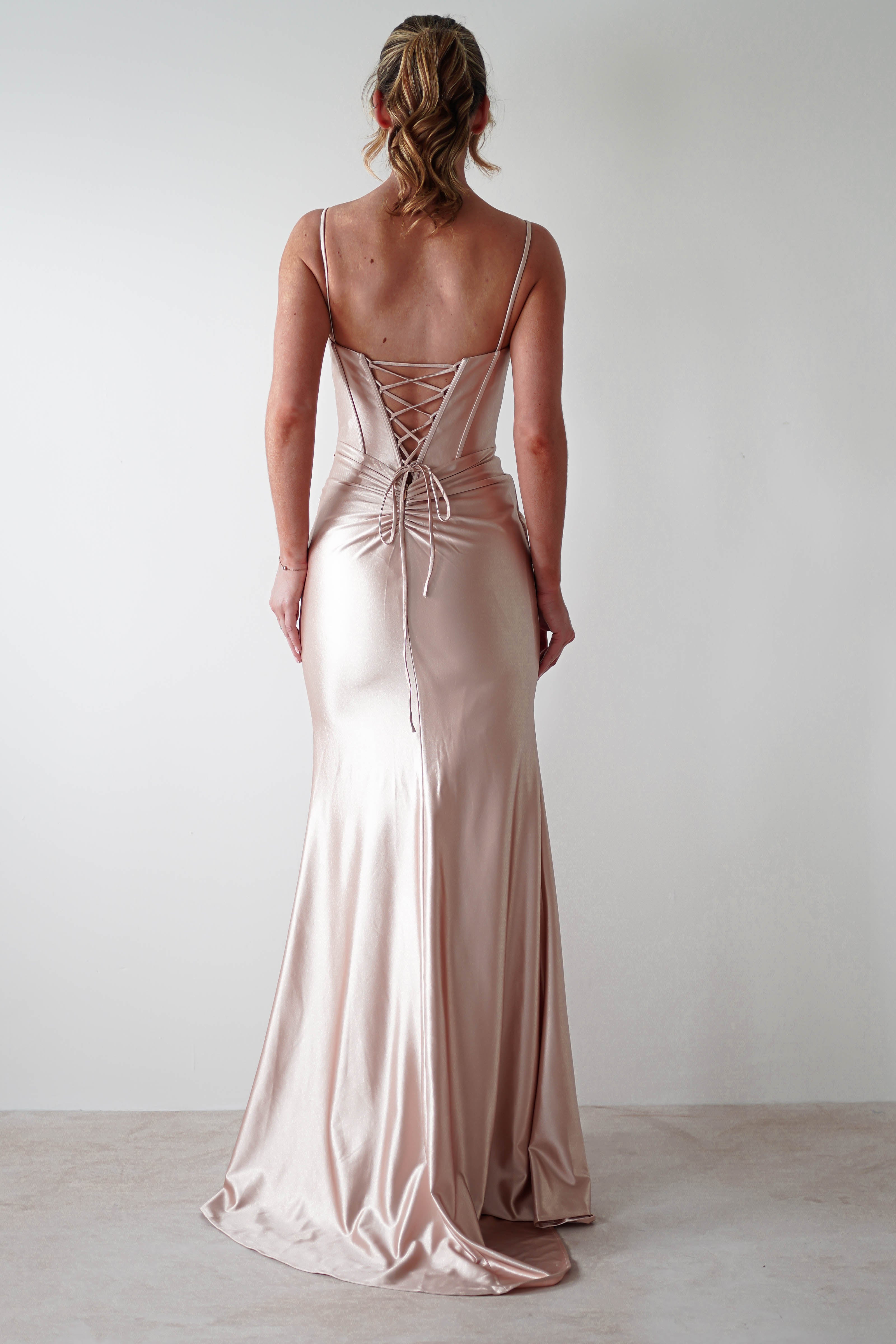 Meaghan Bodycon Gown | Champagne | Oh Hello Clothing | S (8)