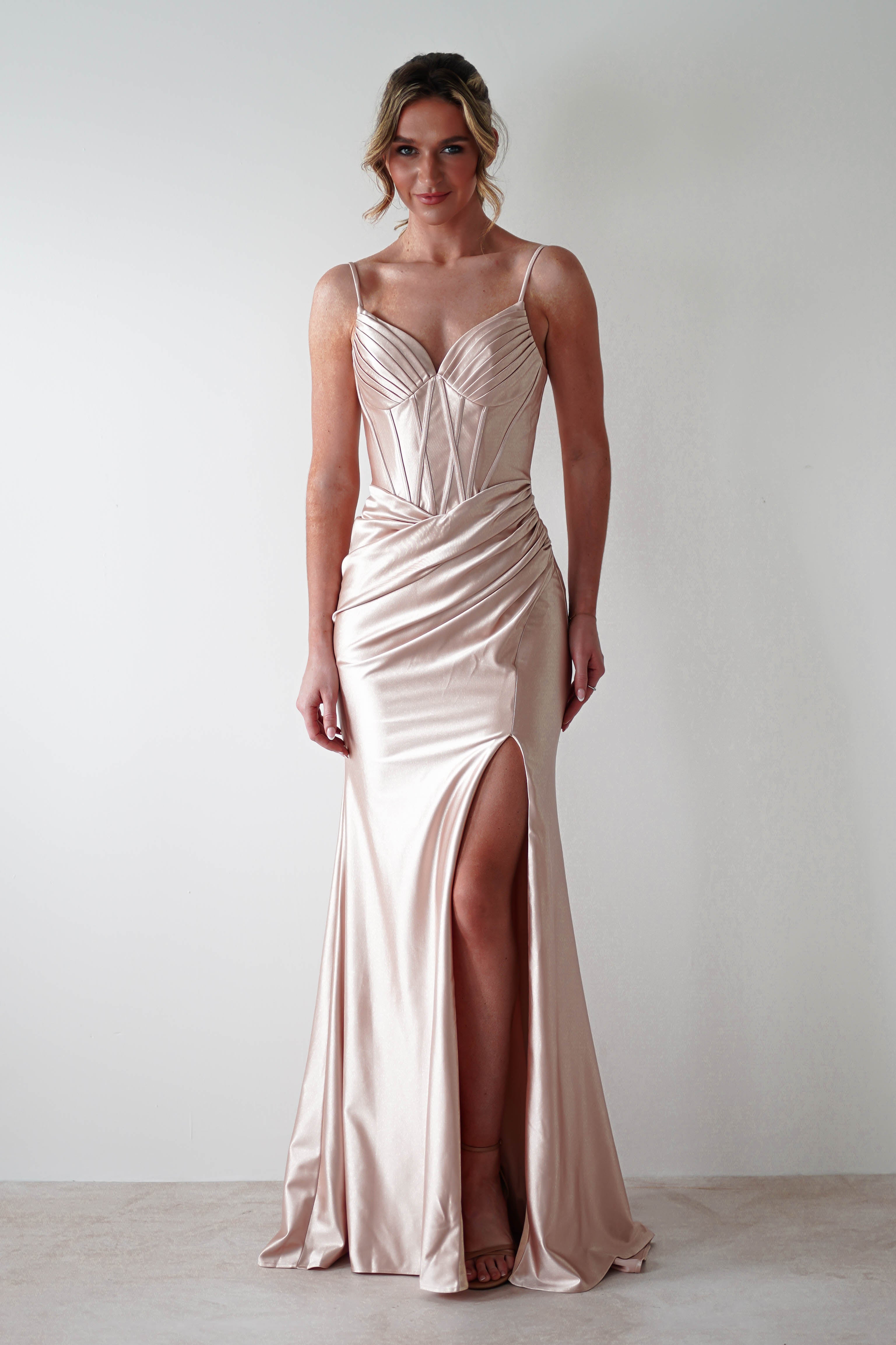Meaghan Bodycon Gown | Champagne - Oh Hello Clothing