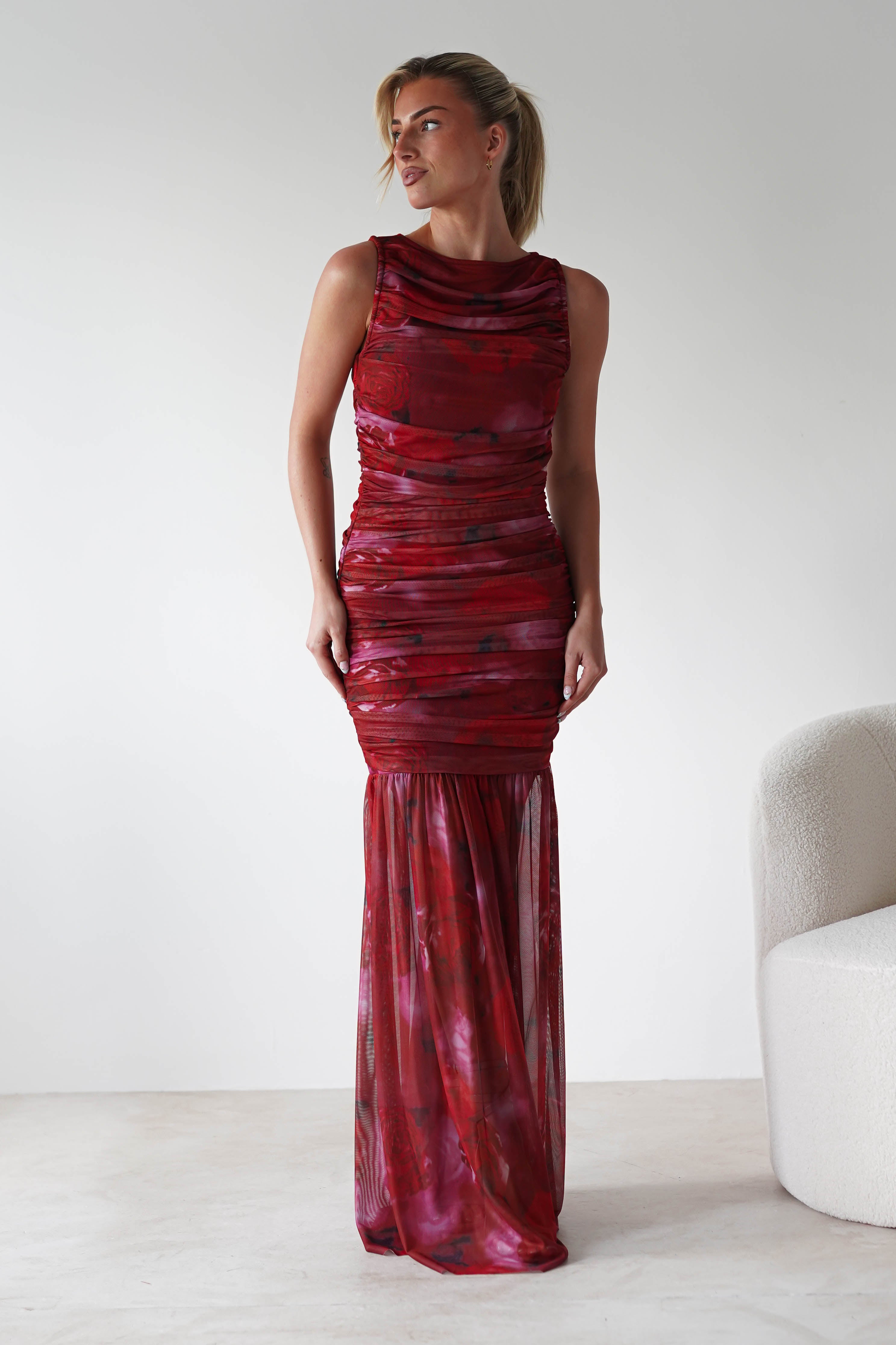 Merlo Mesh Bandage Dress | Mixed Print | Oh Hello Clothing | S (8)