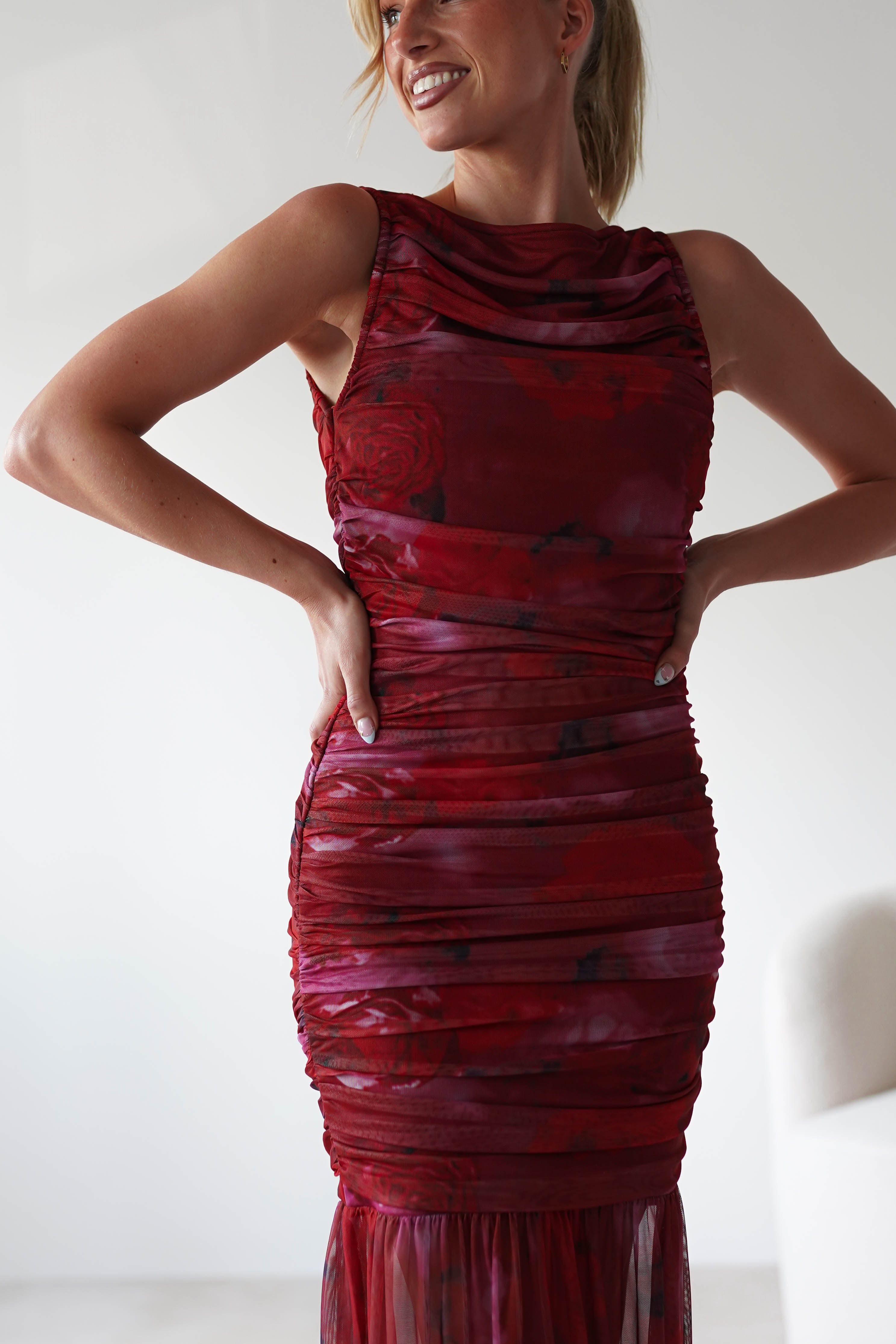 Merlo Mesh Bandage Dress | Mixed Print | Oh Hello Clothing | S (8)