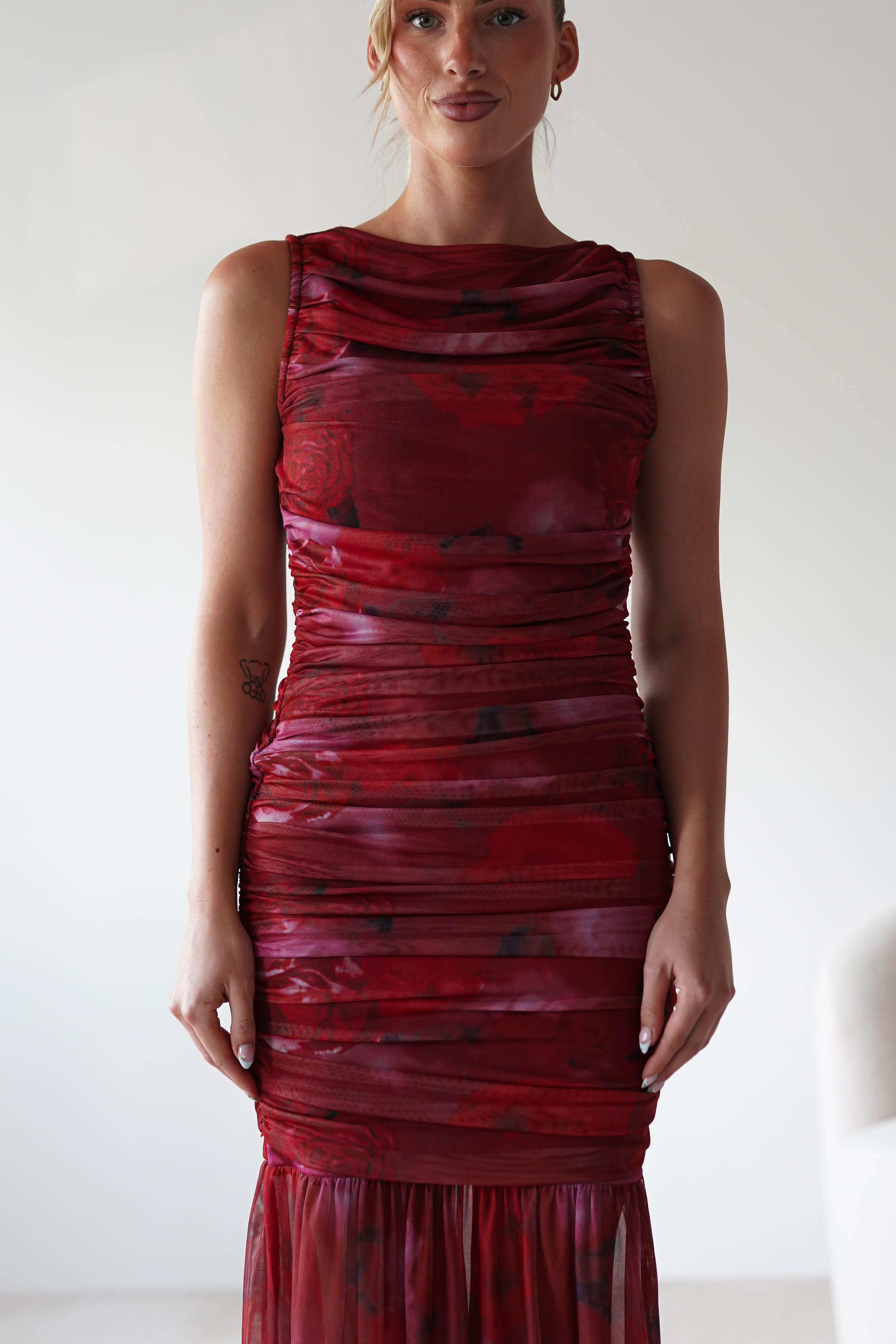 Merlo Mesh Bandage Dress | Mixed Print | Oh Hello Clothing | S (8)