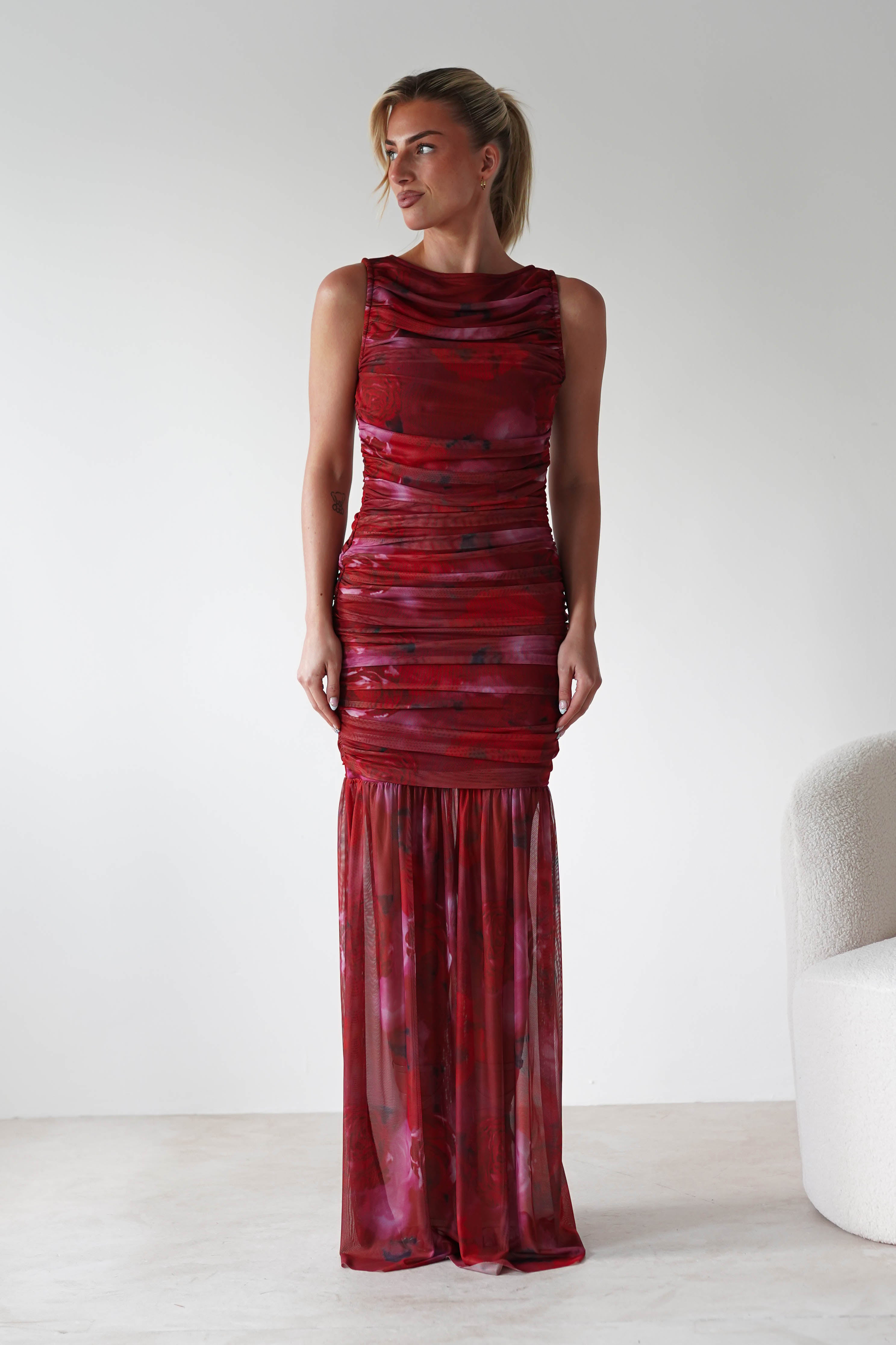 Merlo Mesh Bandage Dress | Mixed Print | Oh Hello Clothing | S (8)