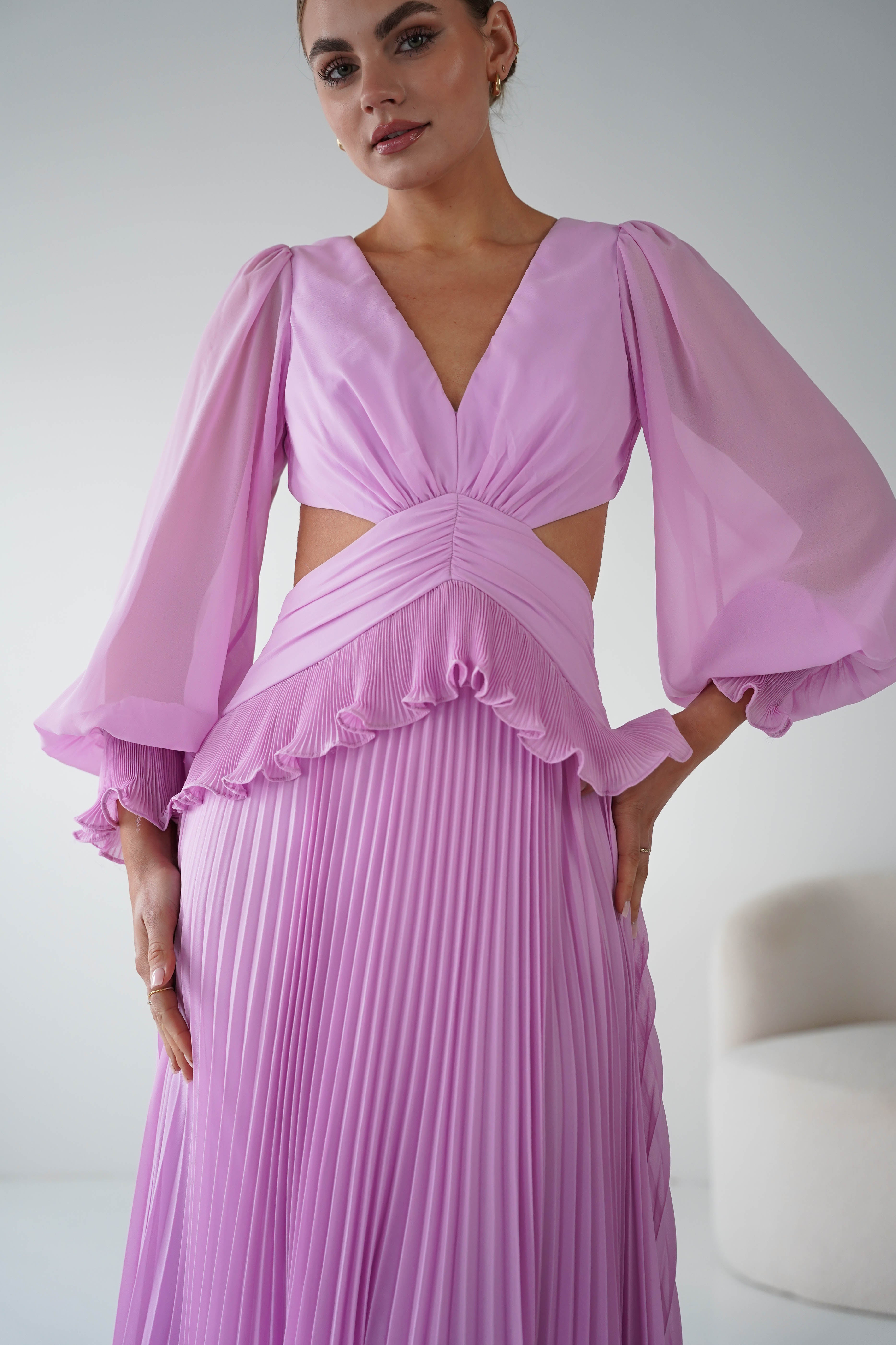 Oh Hello Clothing Women > Clothing > Dresses Middleton Pleated Maxi Dress | Pink